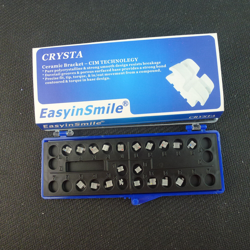 20Pc/pk Dental Orthodontic Ceramic Brackets Braces ROTH/MBT Slot.022 Hooks 3-4-5
