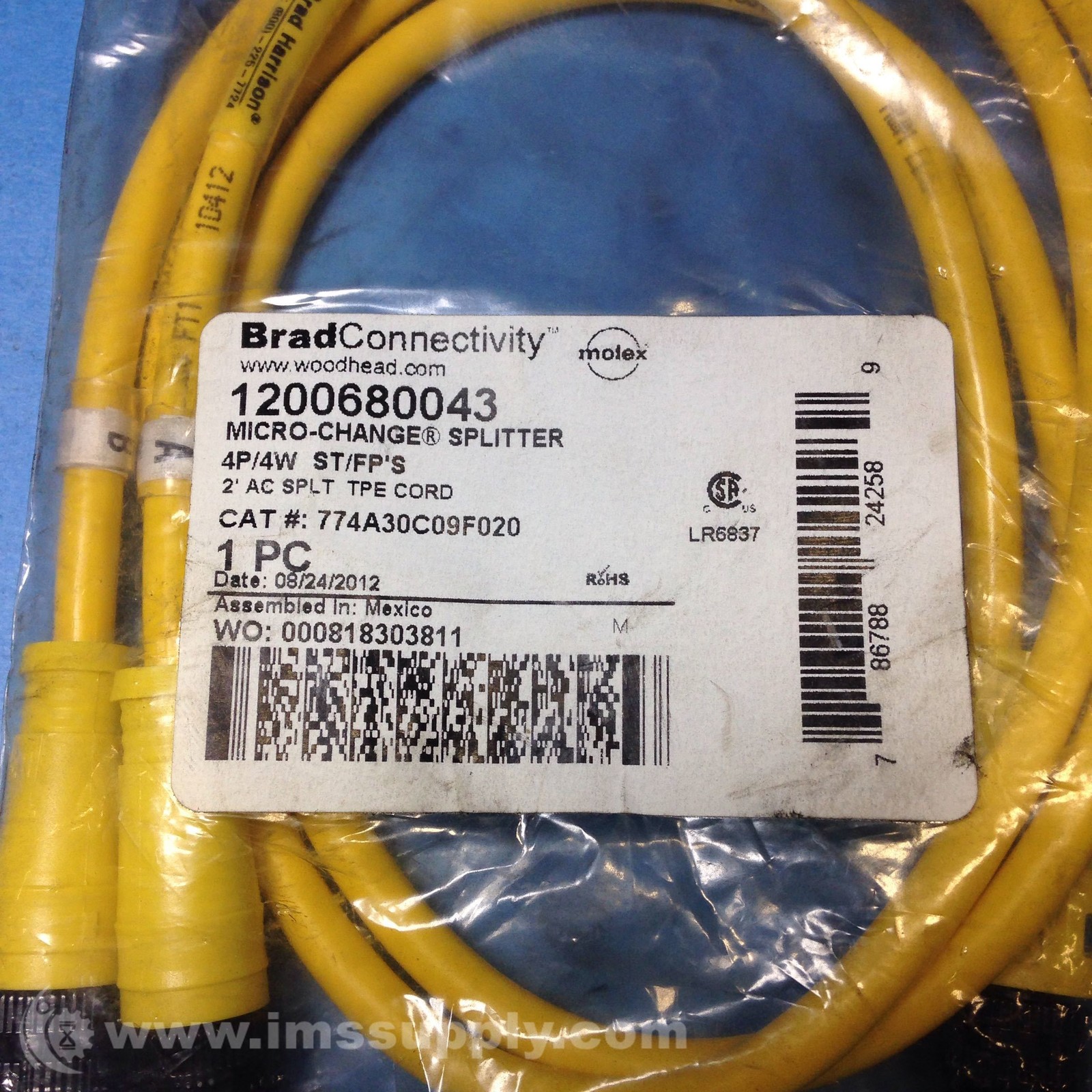 Molex 774A30C09F020 4P/4W Splitter Cable FNFP