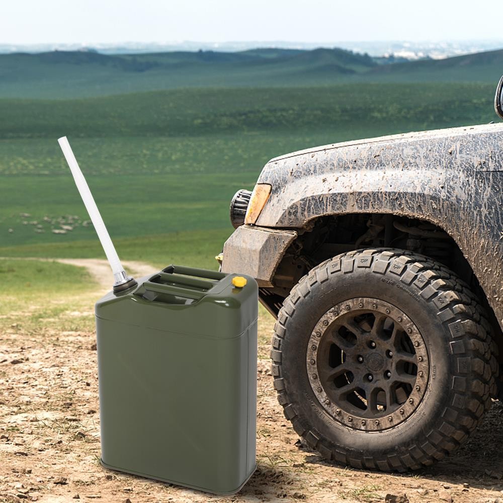 Army Green 20L 5 Gallon Gas Fuel Can Fuel Gasoline Steel Tank with Spout Metal