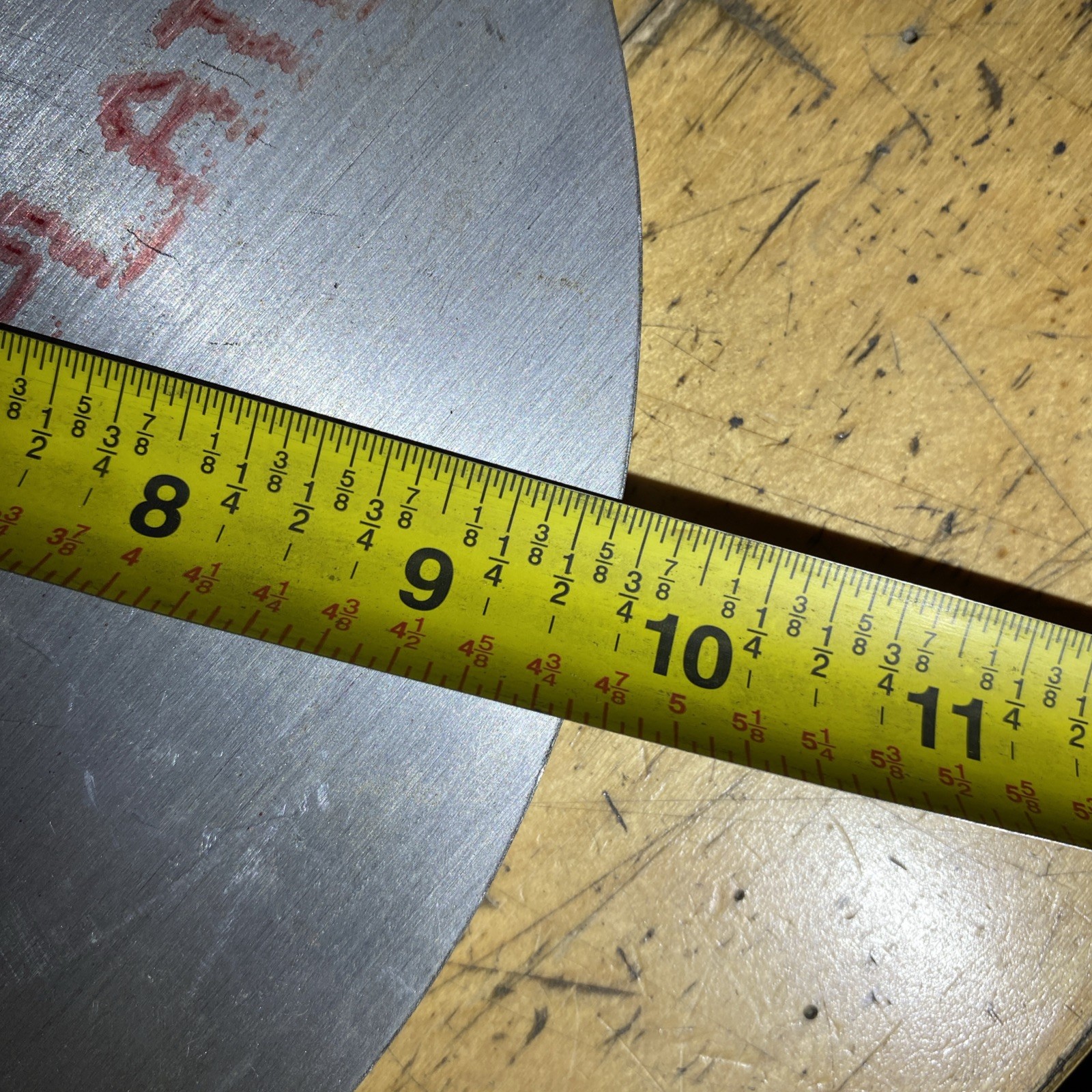 3/8” (.375”) Thick Disc 9 5/8″ Diameter Circle Round 6061 Aluminum Waterjet Cut