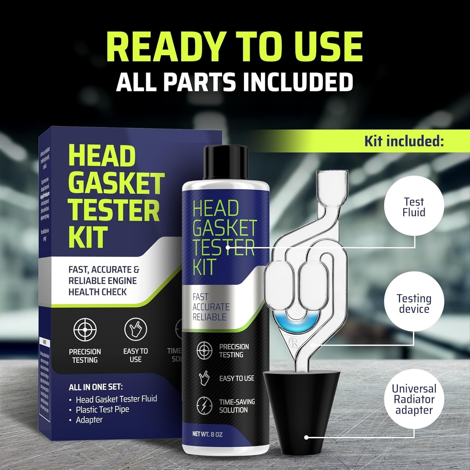 Head Gasket Tester Kit – Over 100 Tests, Complete Combustion Leak System wit…