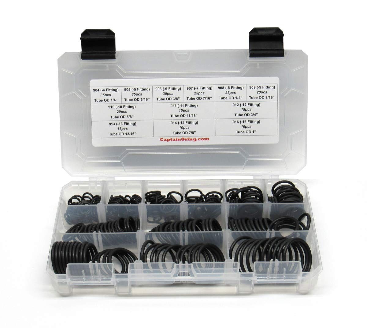 255 Piece Hydraulic O-Ring Seal Kit with Buna-N Rubber for ORB/BOSS Fittings