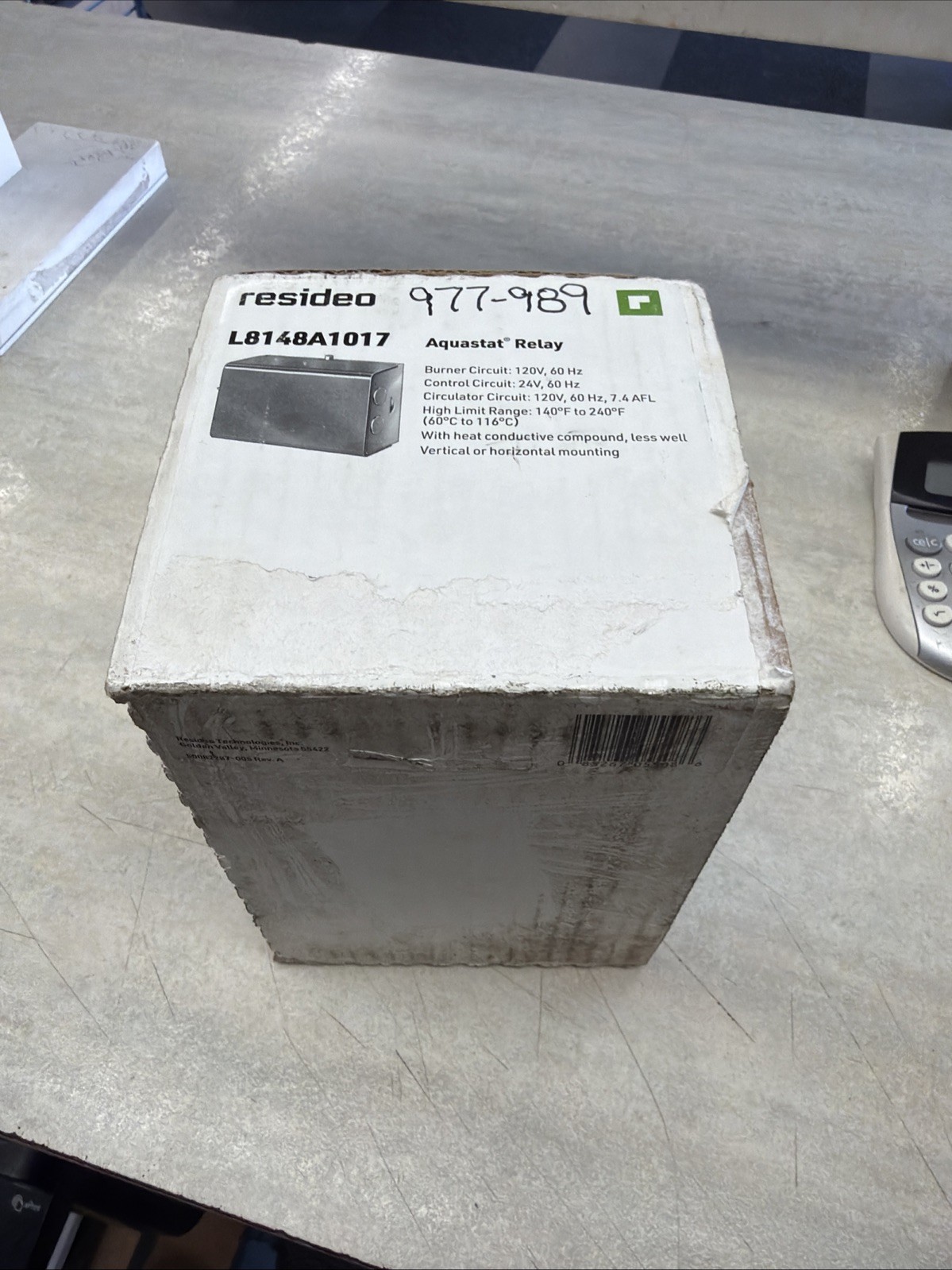 Honeywell L8148A1017 Aquastat Relay 120V/24V 7.4A