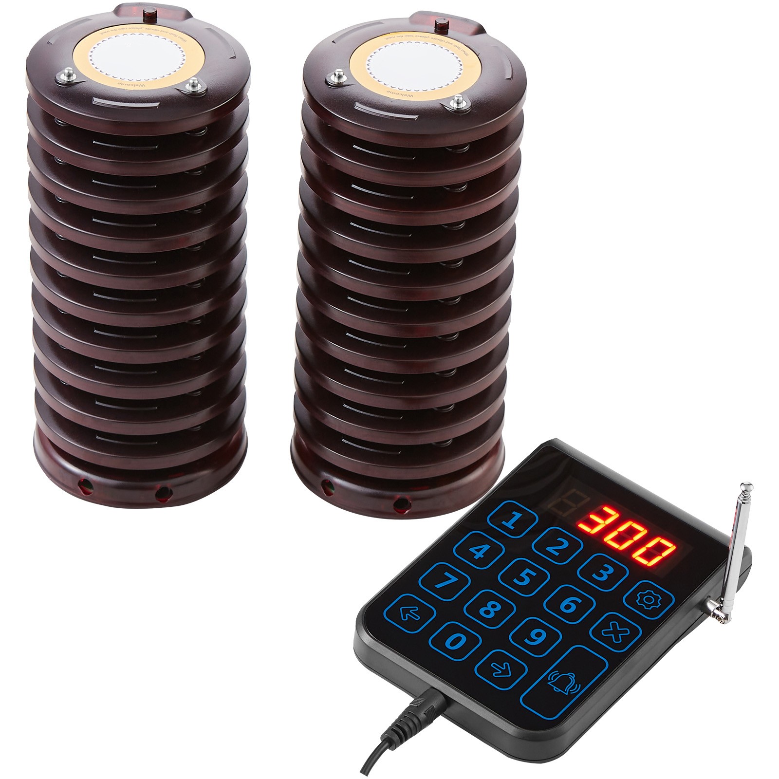 VEVOR 20+1 Pagers Restaurant Pager System Wireless Food Service 24h Standby Time