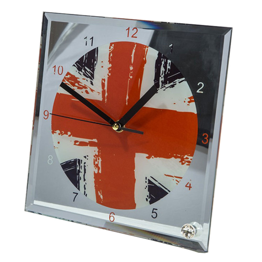 US Stock- 20 pcs/pack 7.8″ x 7.8″ Sublimation Blank Glass Photo Frame with Clock