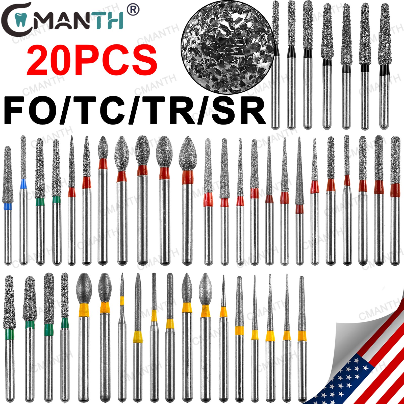 Dental Diamond Burs WAVE Tungsten Steel Carbide Burs FG for High Speed Handpiece