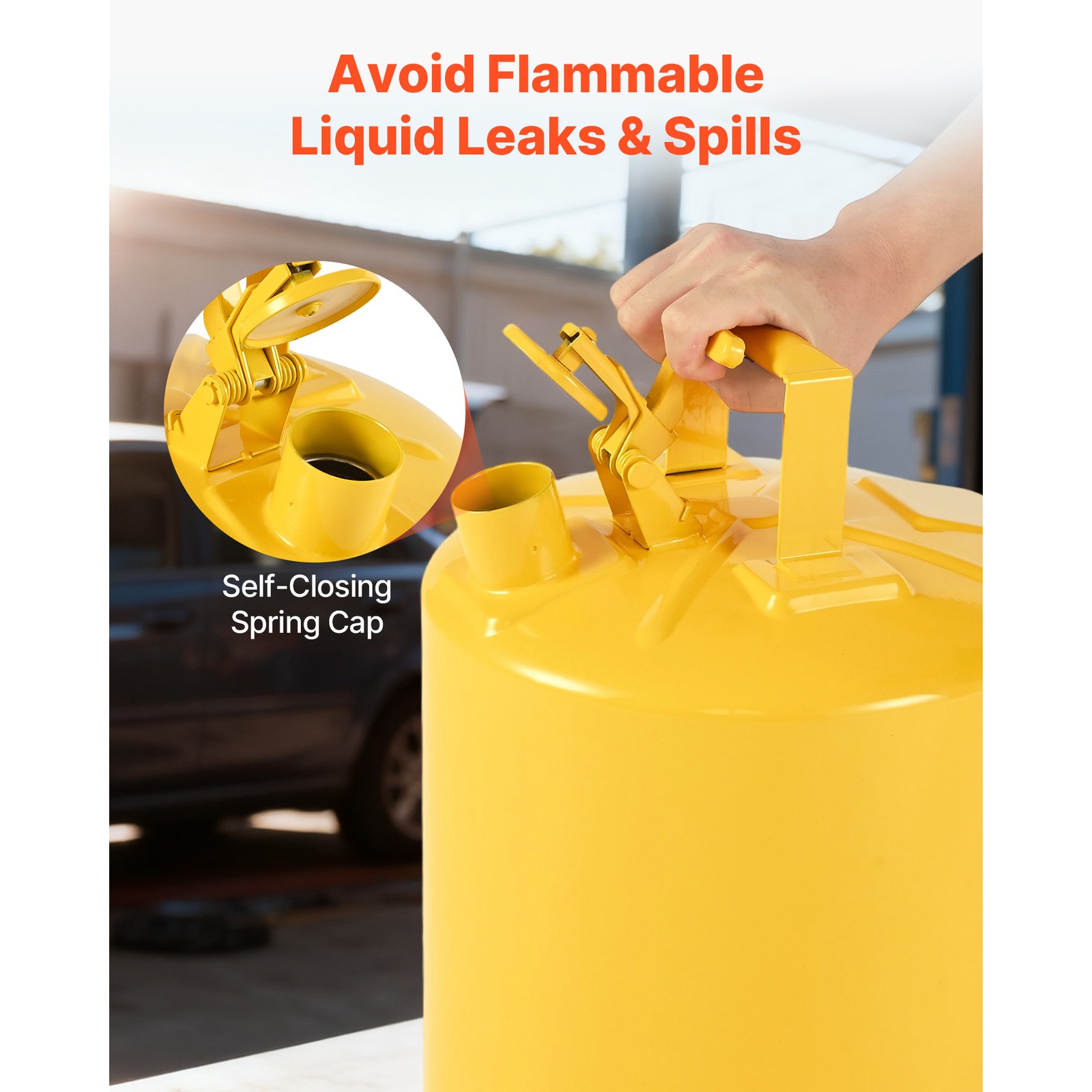 Uimoso 5 Gallon Type I Yellow Safety Diesel Can with Flame Arrester and Funnel
