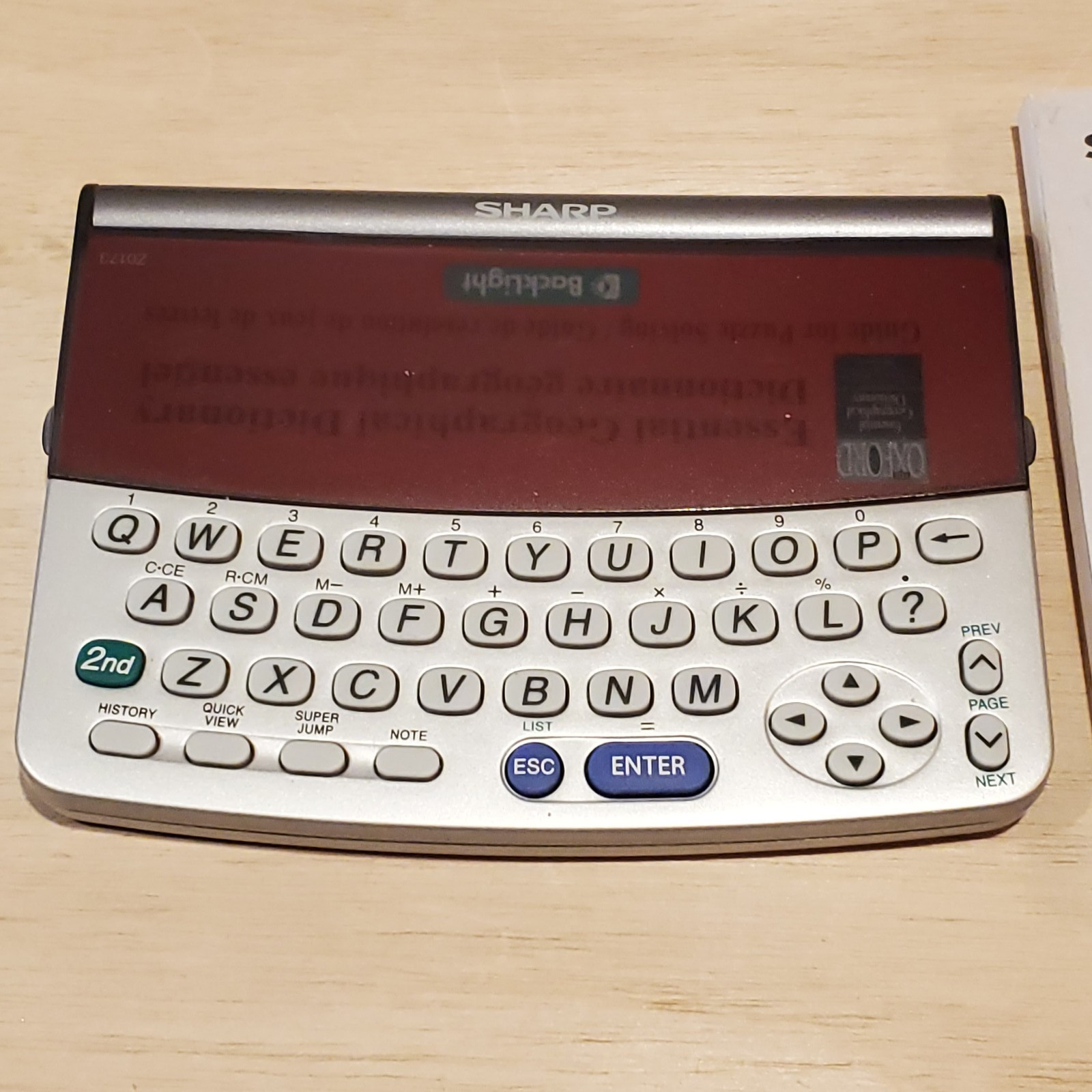 Sharp Electronic Dictionary and Thesaurus French English PWE-260 Good Working