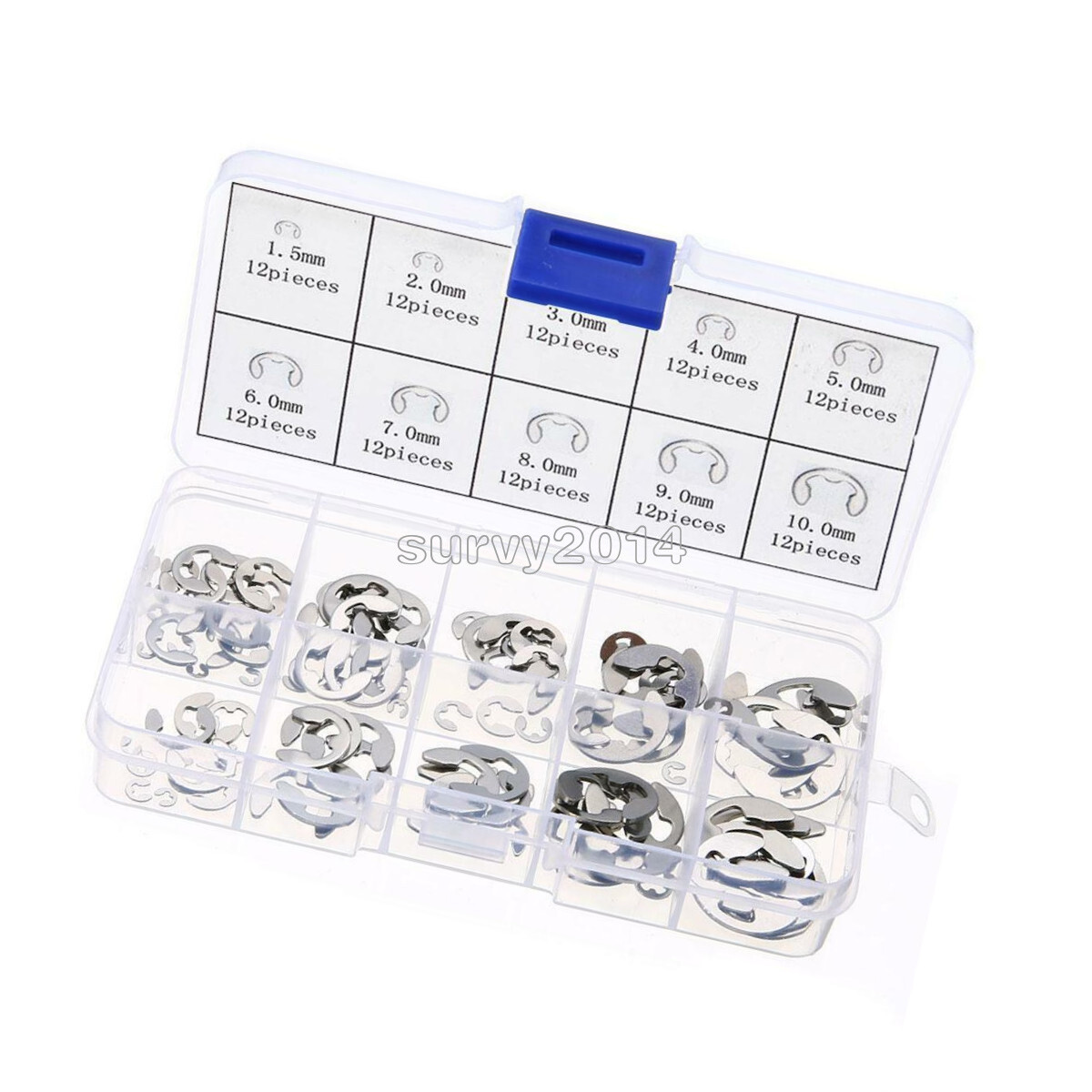 120PCS Assorted M1.5 – M10 Stainless E Clips C Circlip Retaining Snap Ring
