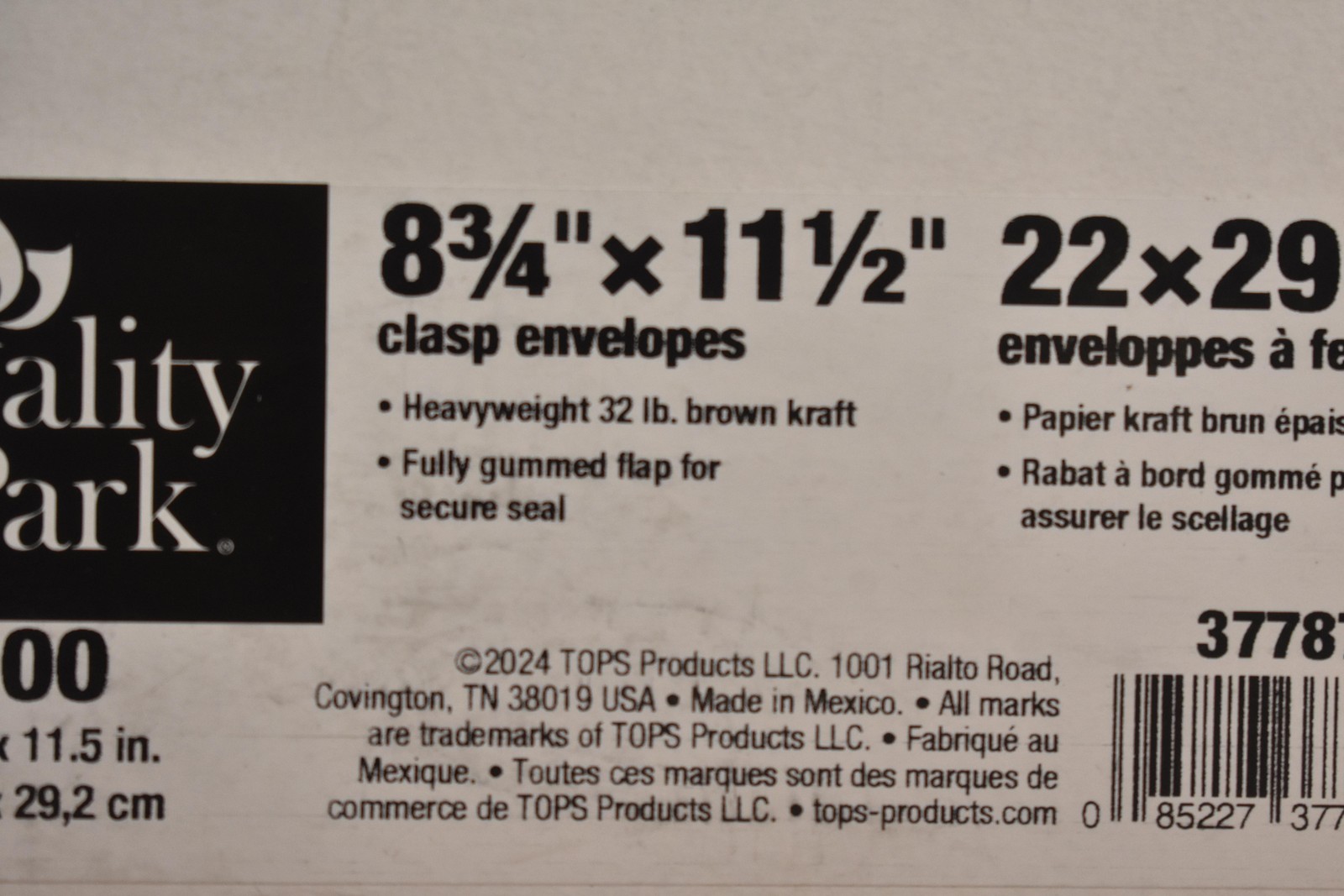 Quality Park 8 3/4 X 11 1/2 Clasp Envelopes 100 Count 32 Lb Brown Kraft 37787