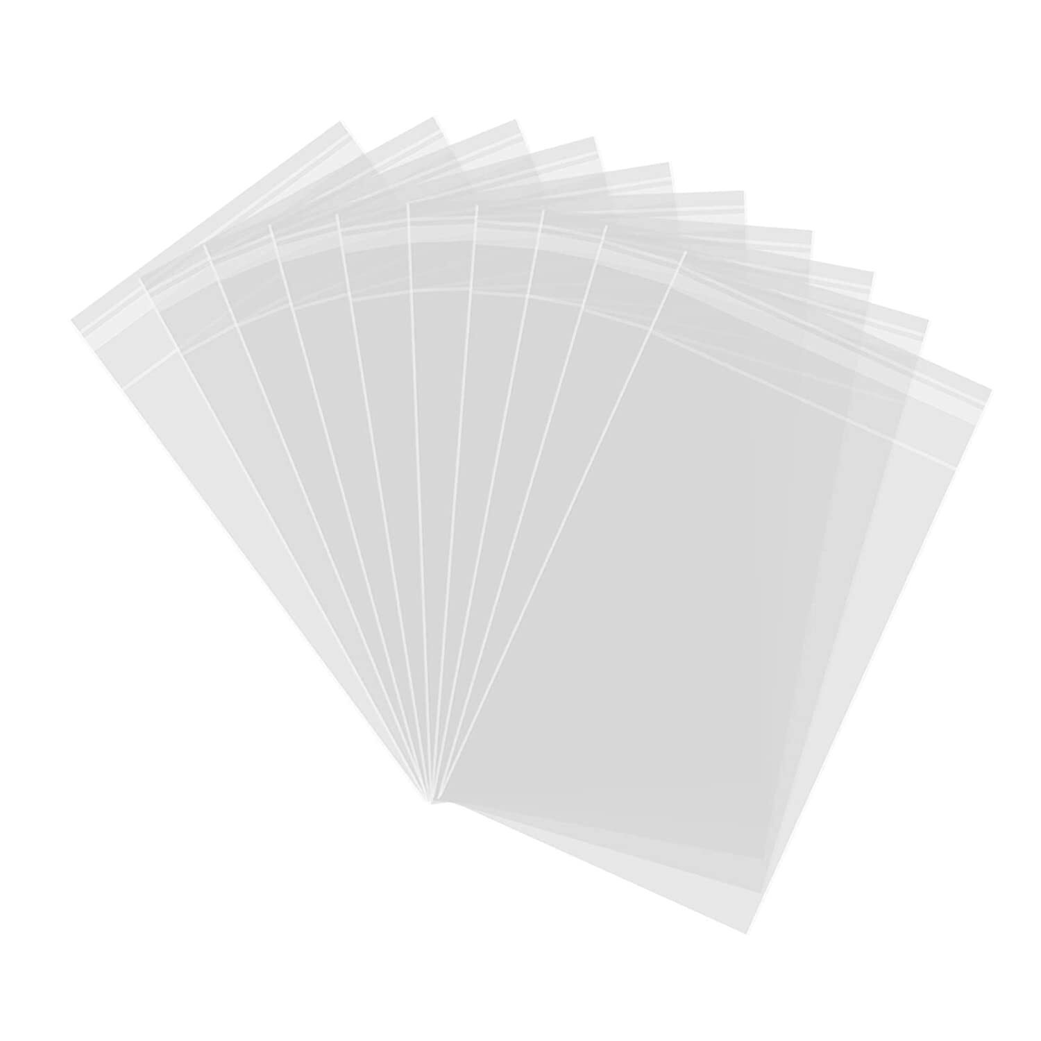 100 pcs Resealable Poly Bags Transparent OPP Bag Plastic Bags Self Adhesive Seal
