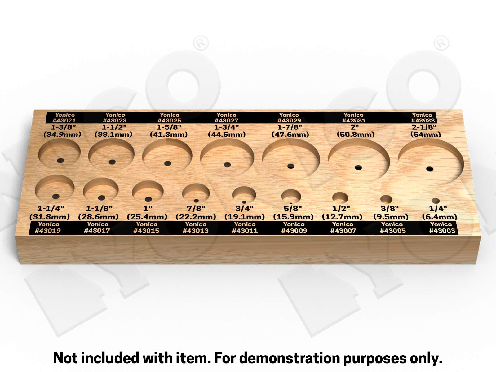 Yonico 41160S Forstner Drill Bit Set 16 Piece Case 3/8-Inch Shank Hardwood And