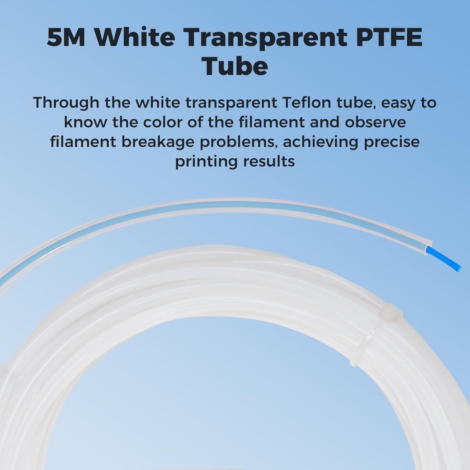 Sovol PTFE Tube 2.5mm ID 4mm OD 5M w/2 Couplers Cutter Coil Hose 3D Printer