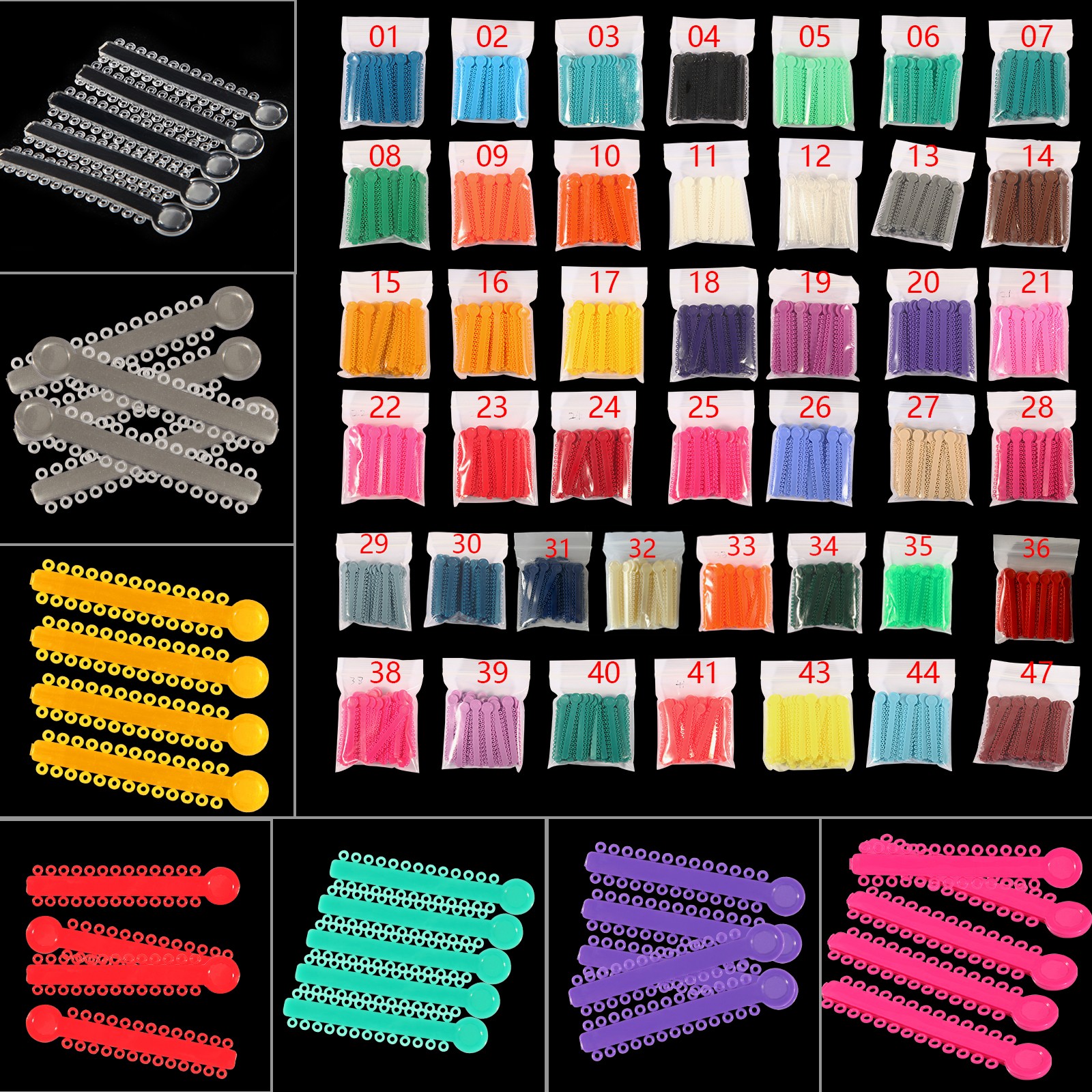 1040 Orthodontic Ligature Ties Elastic Rubber Band Ligadura Ortodoncia Bracket