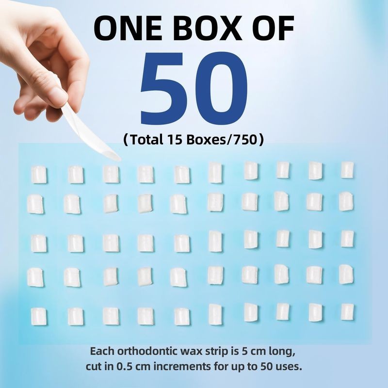 RAZOKO Orthodontic WAX for BRACES Irritation – WHITE/ UNSCENTED – 15 pk – Dental