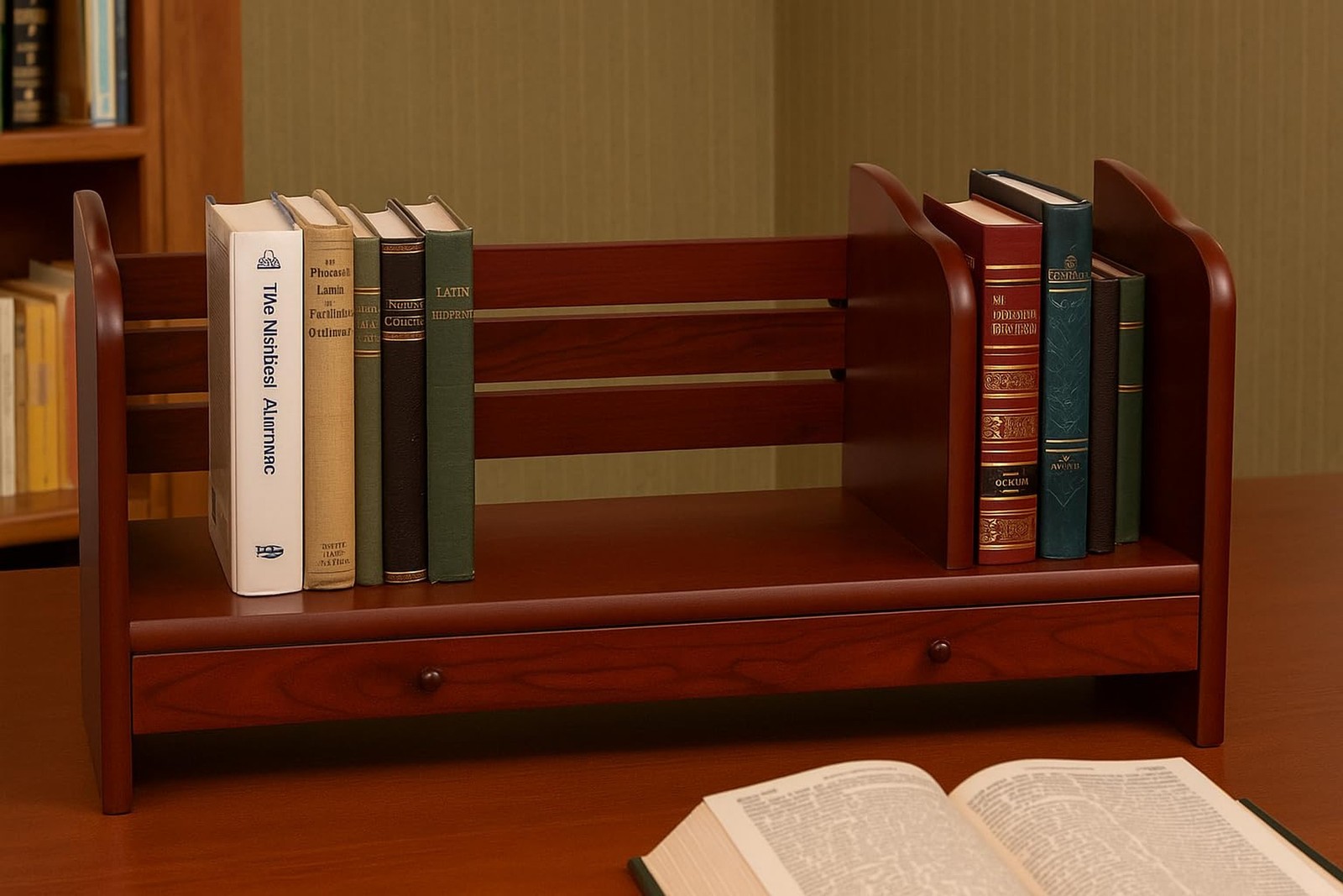 Proman Products Renaissance Table Desk top Desktop Bookcase, 24″ W x 8″ D x 1…