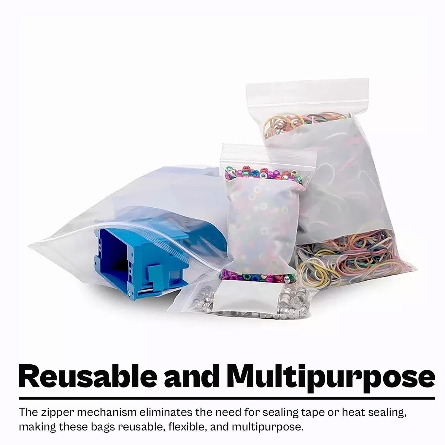 4 Mil Reclosable Bag with White Block 4″ x 6″ Plastic Bag Durable Clear 1000 Pcs
