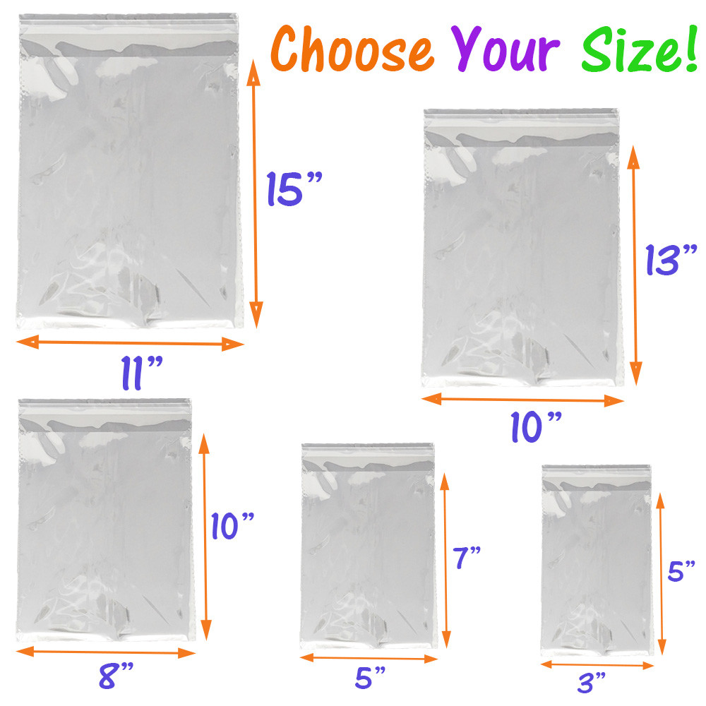 8 Sizes Crystal Clear Self Seal Transparent Plastic Cellophane Poly OPP Bags NEW