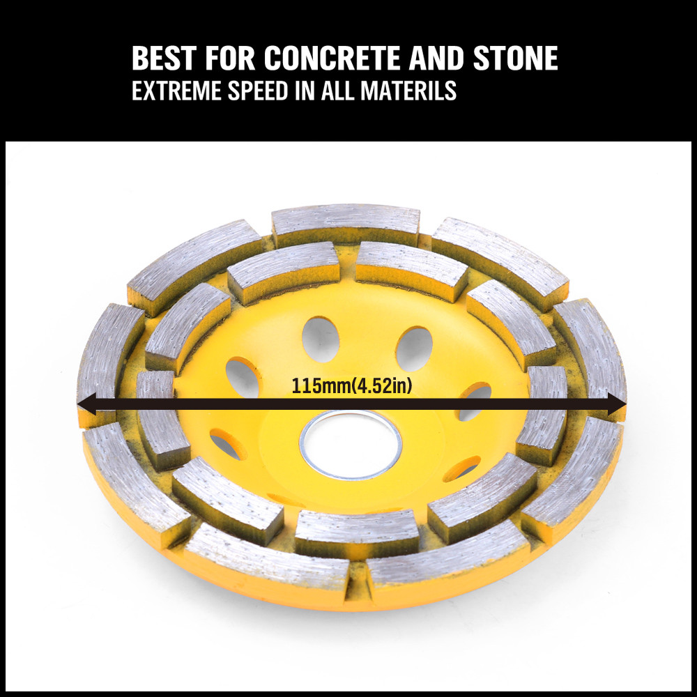 4-1/2″ Diamond Cup Grinding Wheels Double Row Concrete 18 seg Angle Grinder