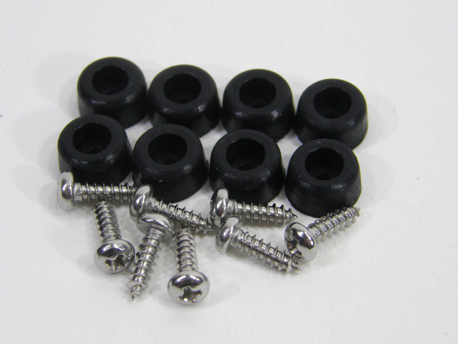 Extra Small 3/8″ DIA Rubber Bumpers with Stainless Steel Screws (Black or Clear)