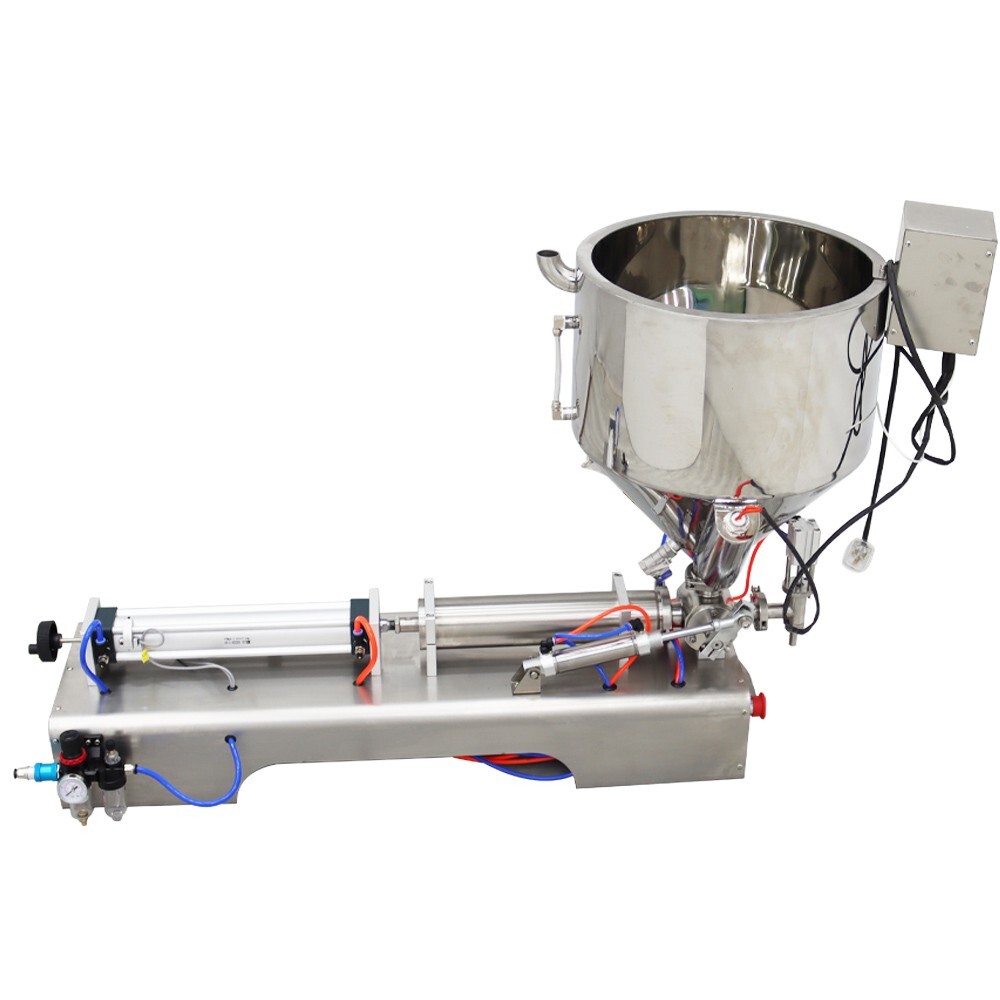 100-1000ml Pneumatic Paste Liquid Heating Filling Machine 1 Nozzle Piston Filler