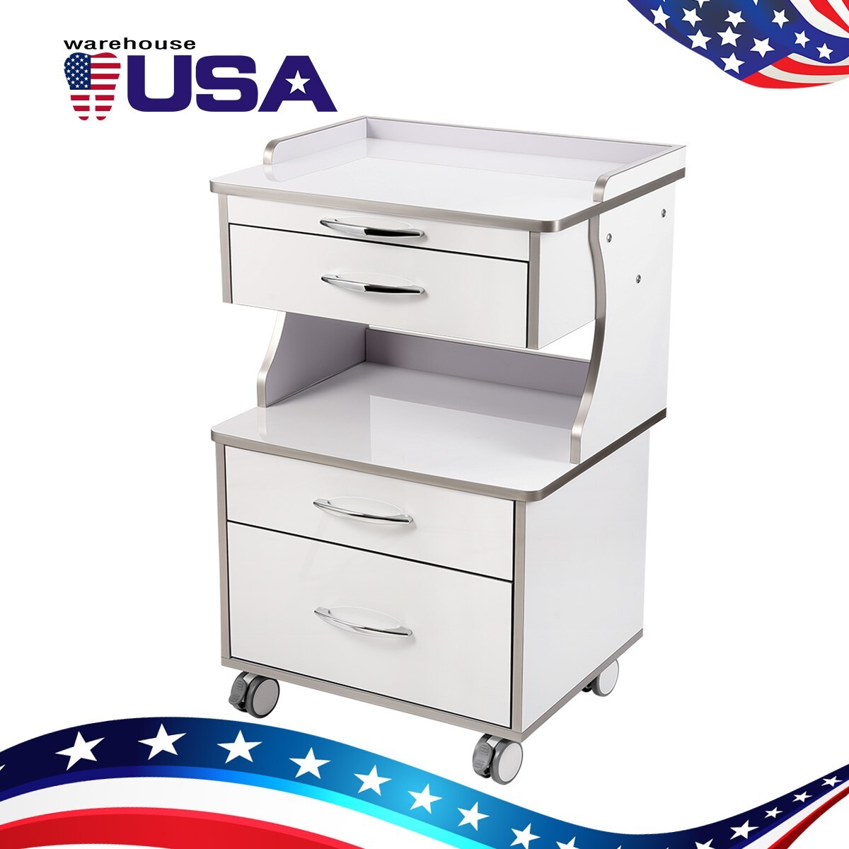 Dental Multi-Function Mobile Cart with 3/4/5 Drawers Medical Rolling Cart