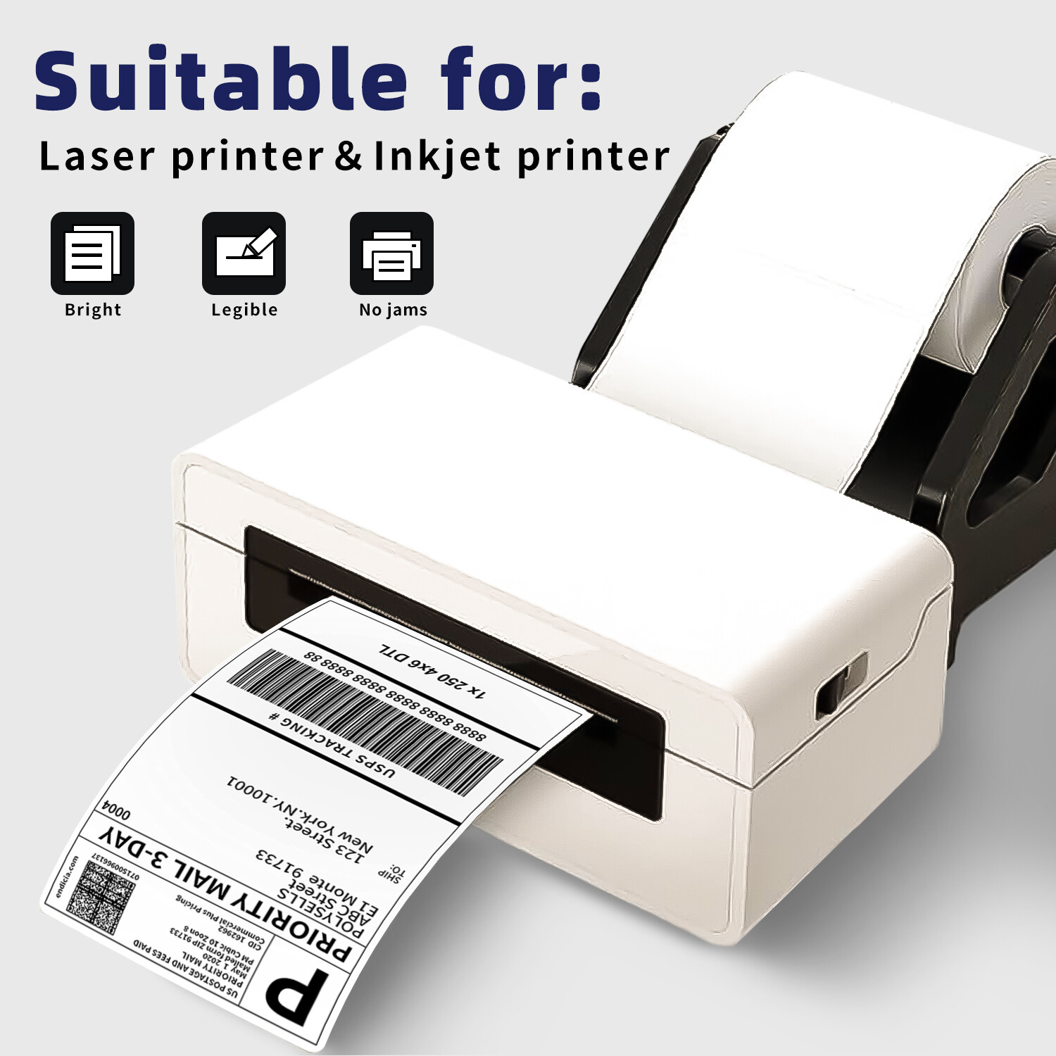 4″x6″ Direct Thermal Shipping Labels for Zebra&Rollo Printers Fanfold and Rolls