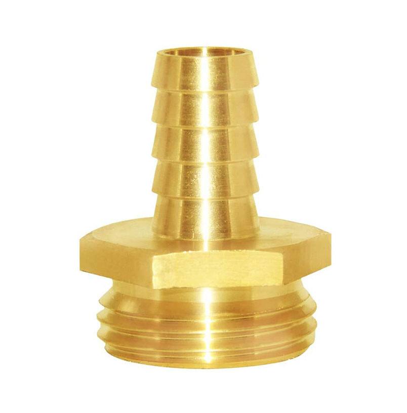 1/2″ Barb x 3/4″ Male GHT Thread Hex Brass Garden Water Hose Pipe Connector 1pc
