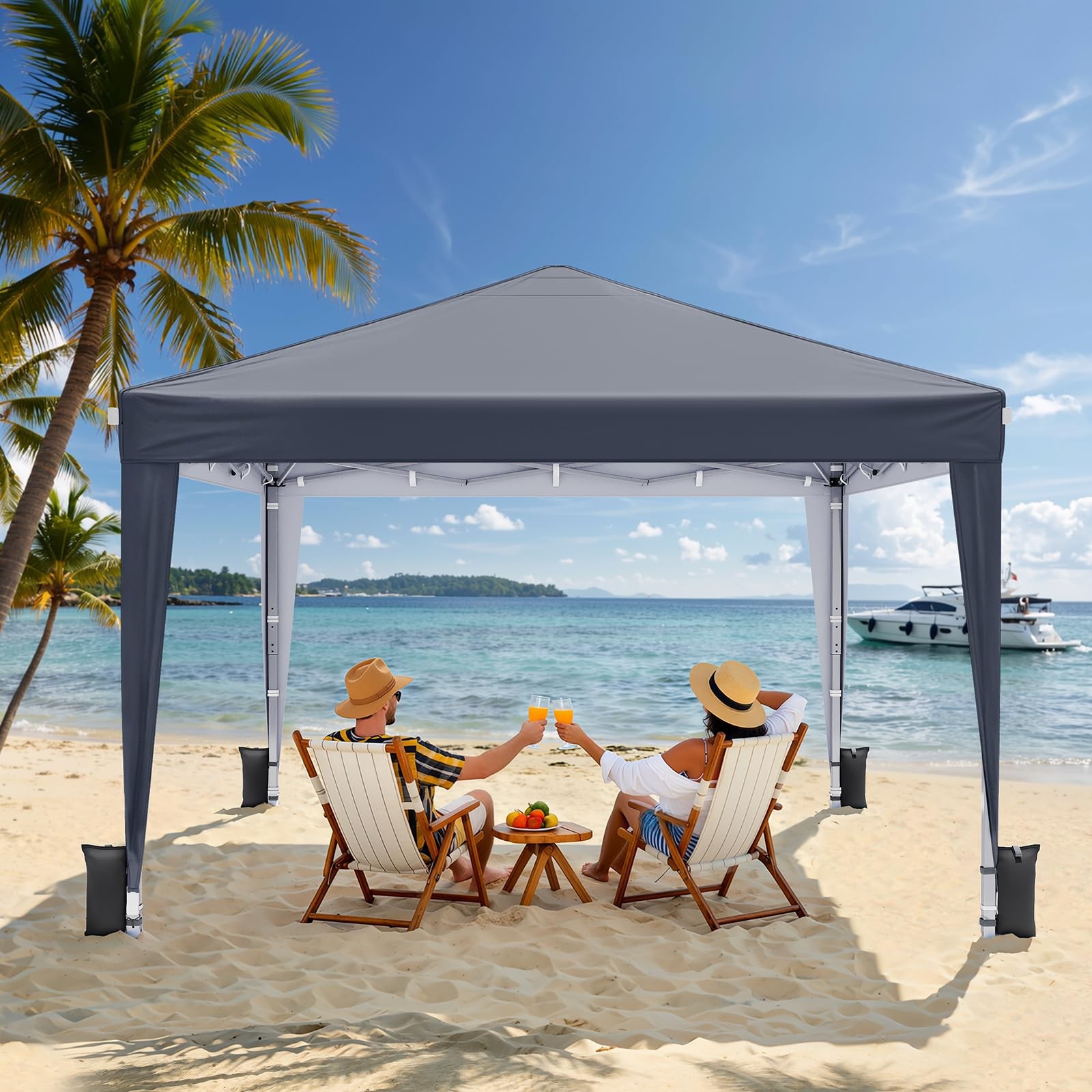 Vinabilia 10X10 Pop Up Canopy Sidewalls Instant Portable Canopy Tent Carry Bag