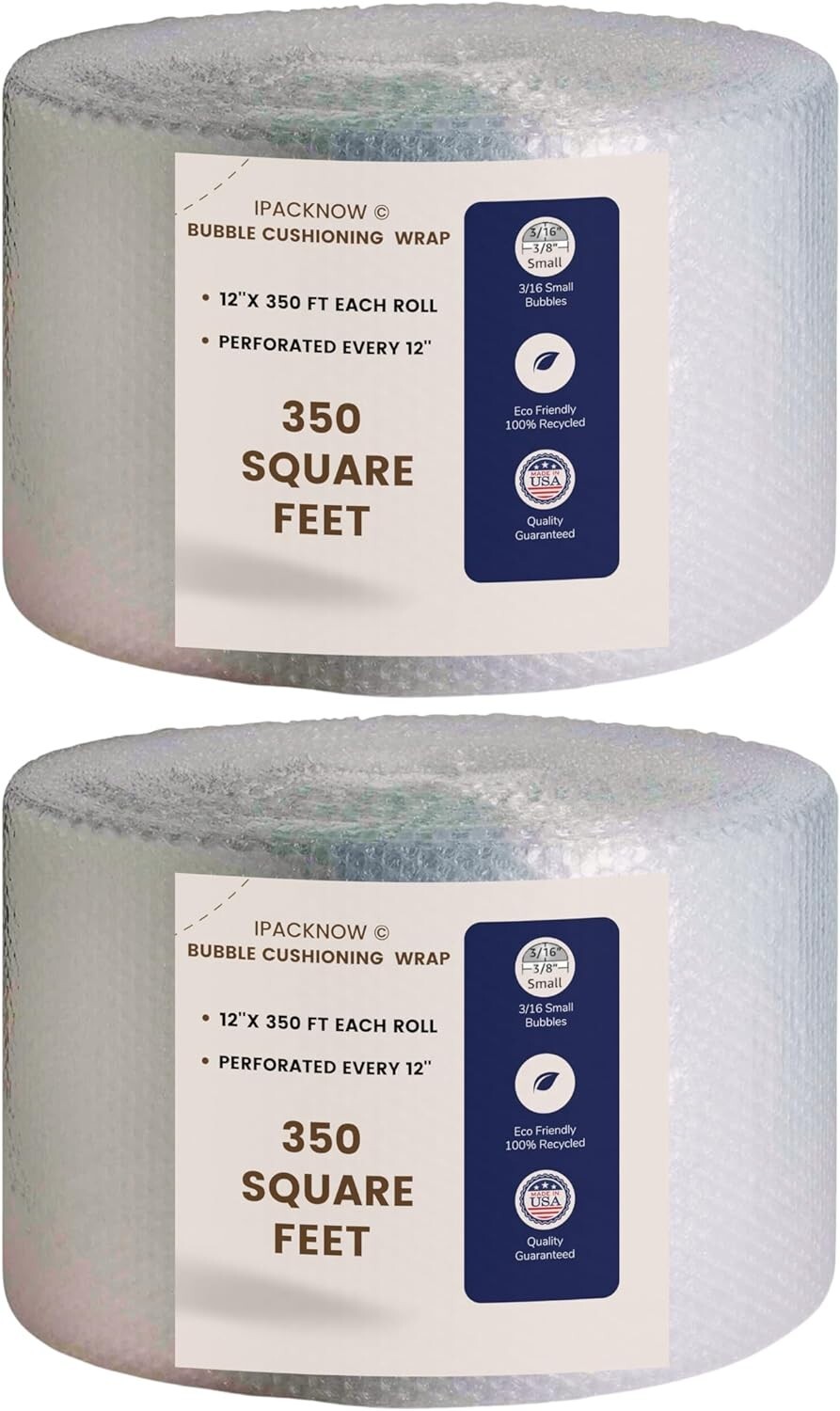 3/16″ x 700′ Ft Bubble Roll Small Bubbles 12″ Wide Quality Cushion Wrap AK, HI