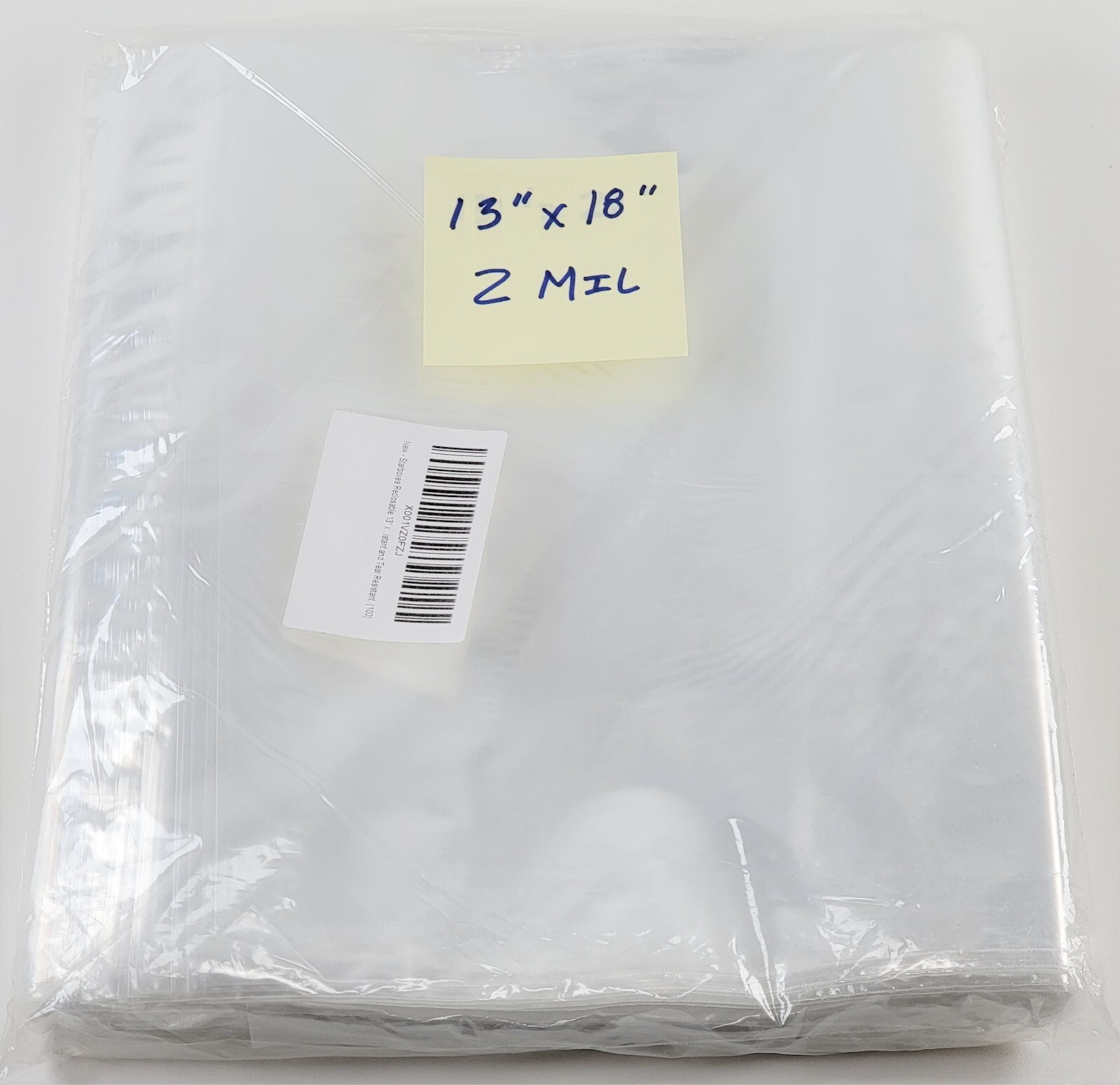 13” X 18” 2 Mil Clear Resealable Zip Plastic Poly Bags (100 Count) Brand New