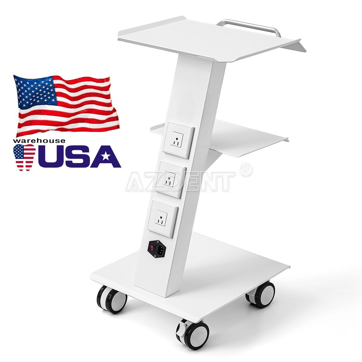 Dental Mobile Implant Endo Utility Cart Storage Cabinet Drawers /3 Layer Trolley