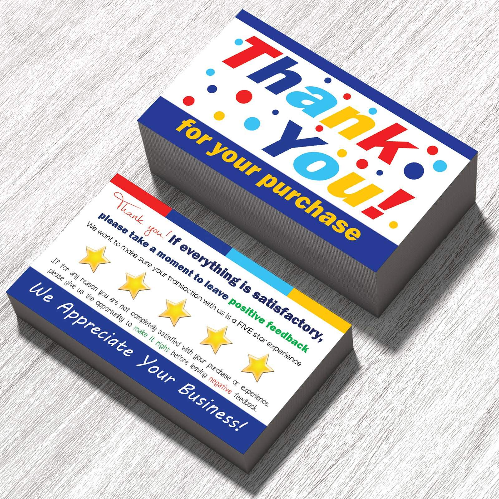 100 for eBay Thank You Cards Seller Notes