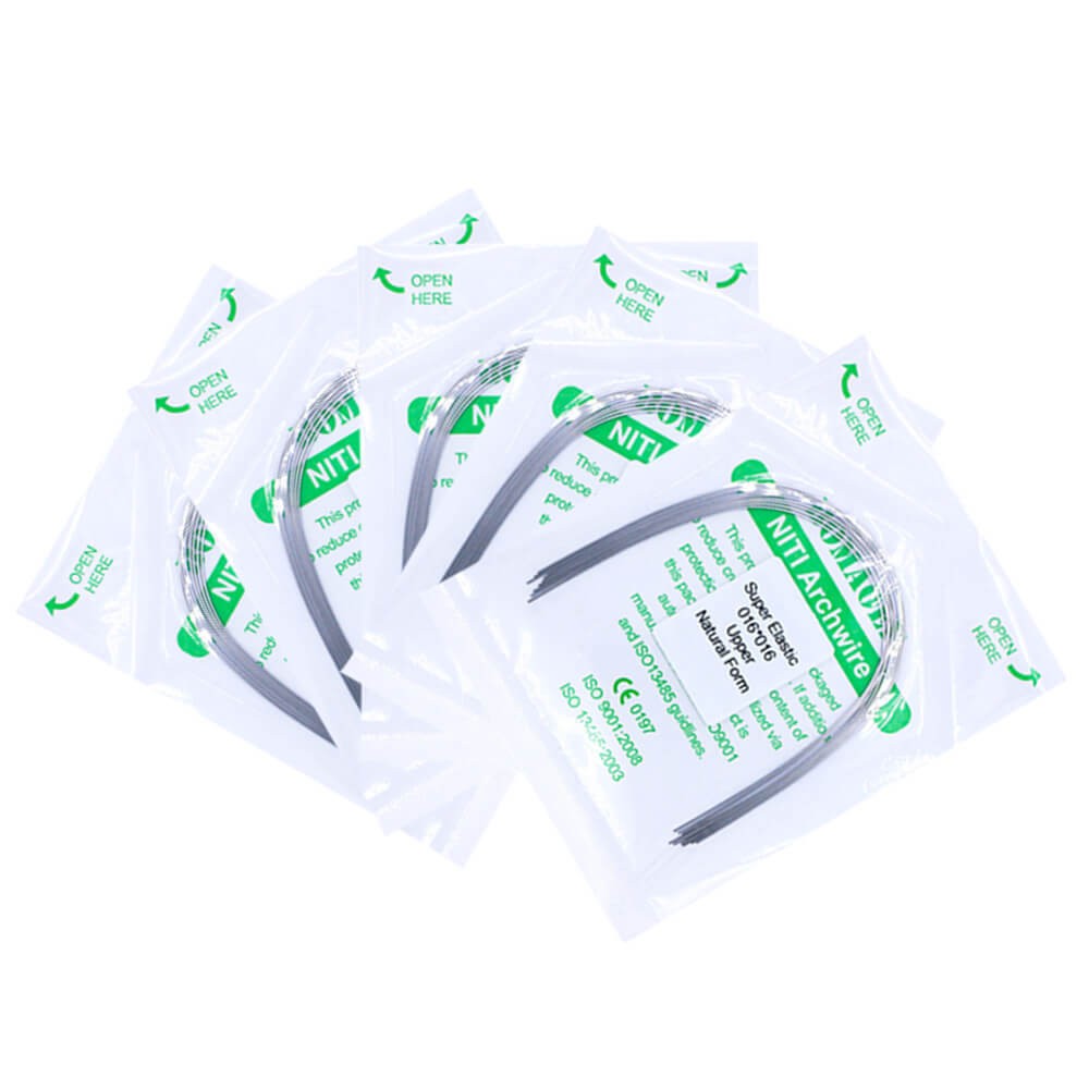 20×Dental Ortho Super Elastic Niti Rectangular Arch Wire Natural 16×16 Upper