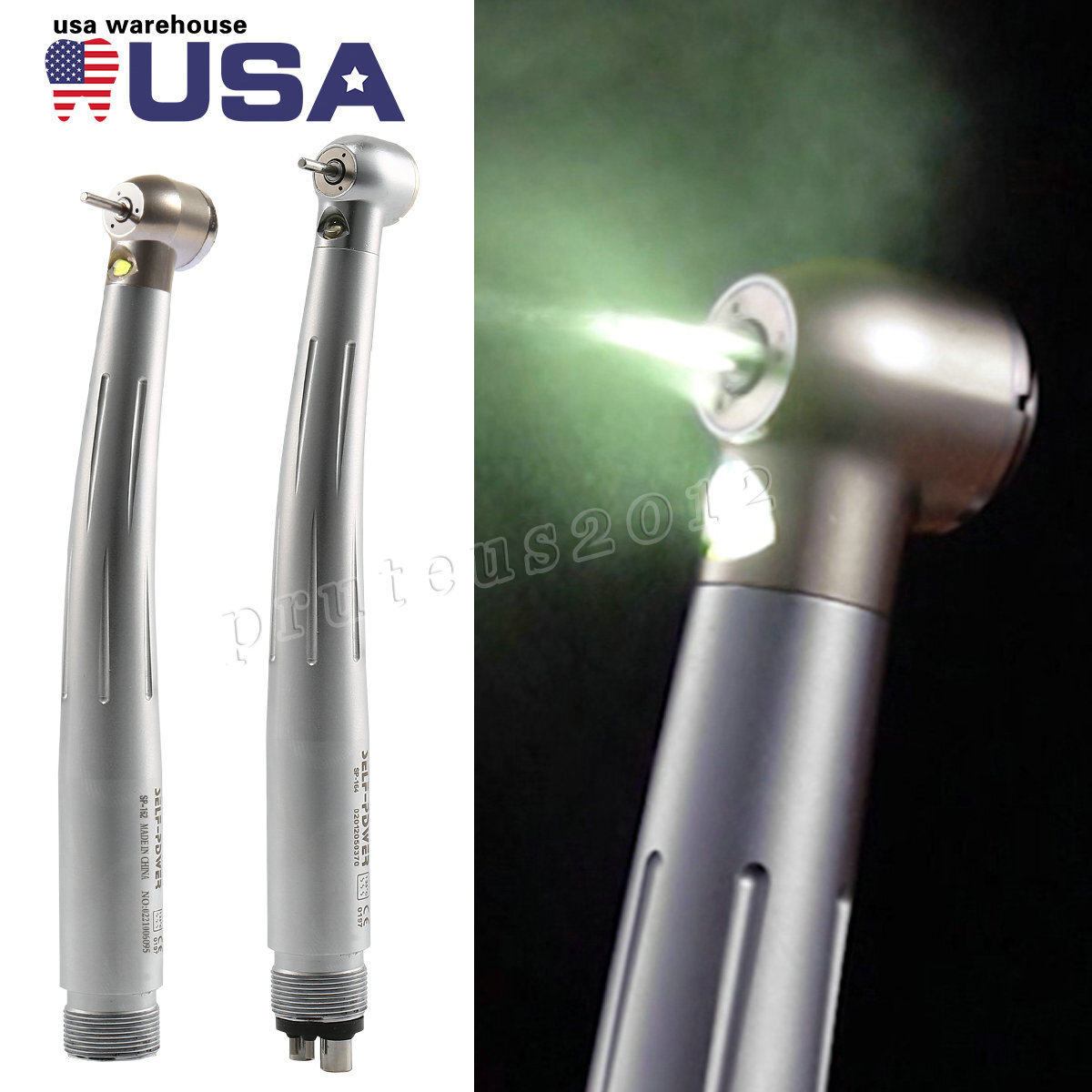 SELF-POWER Dental High Speed LED E-generator Handpiece 4Holes 2Holes Turbine