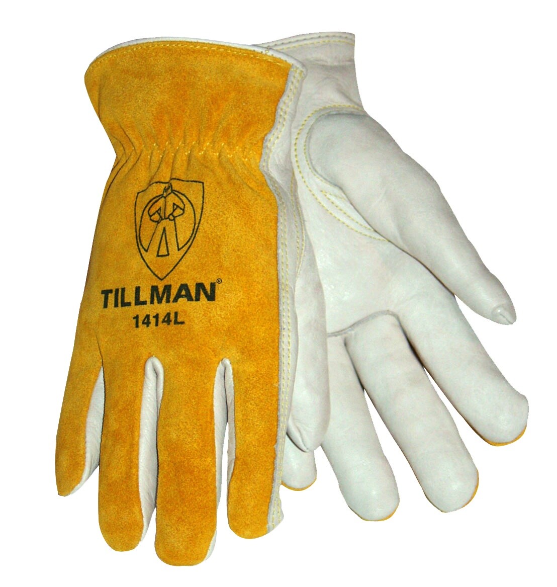 2- Tillman 1414 Grain Pearl Cowhide Split Leather Drivers Protective Work Gloves