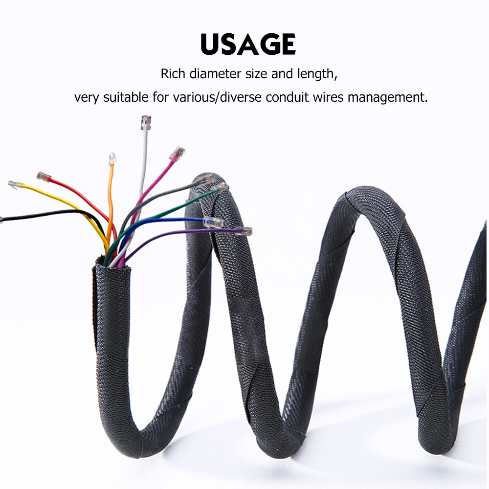 Braided Split Wire Loom Wrap Cable Sleeve Tube Harness Lot Sheathing Management