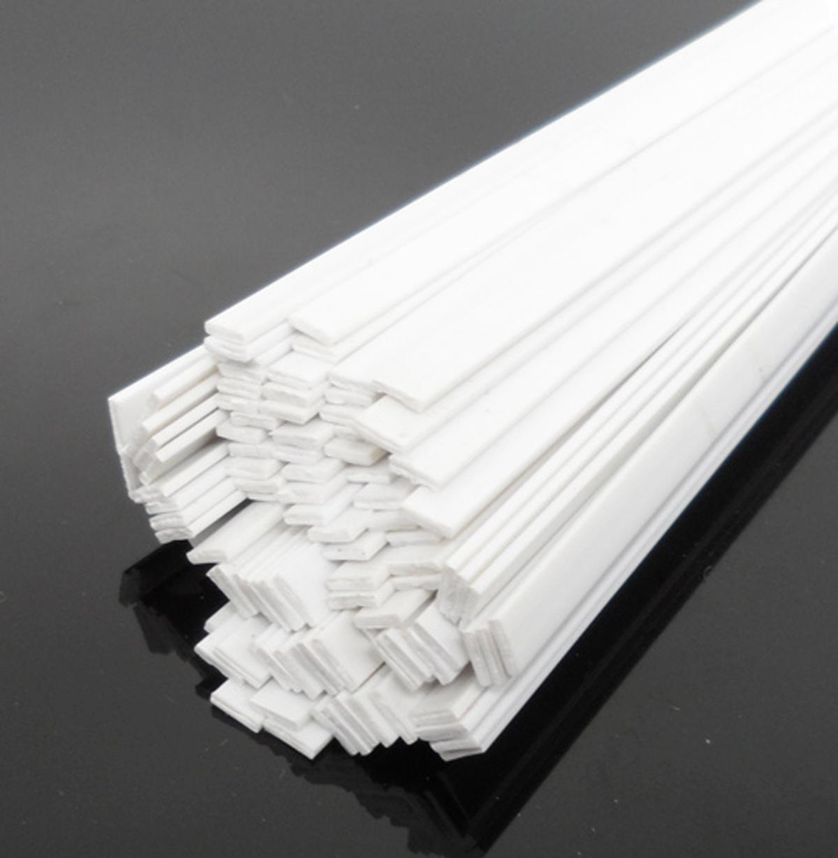 US Stock Pack of 10 ABS Styrene Plastic Flat Rectangular Bars 1.5*3mm 9.8″ White