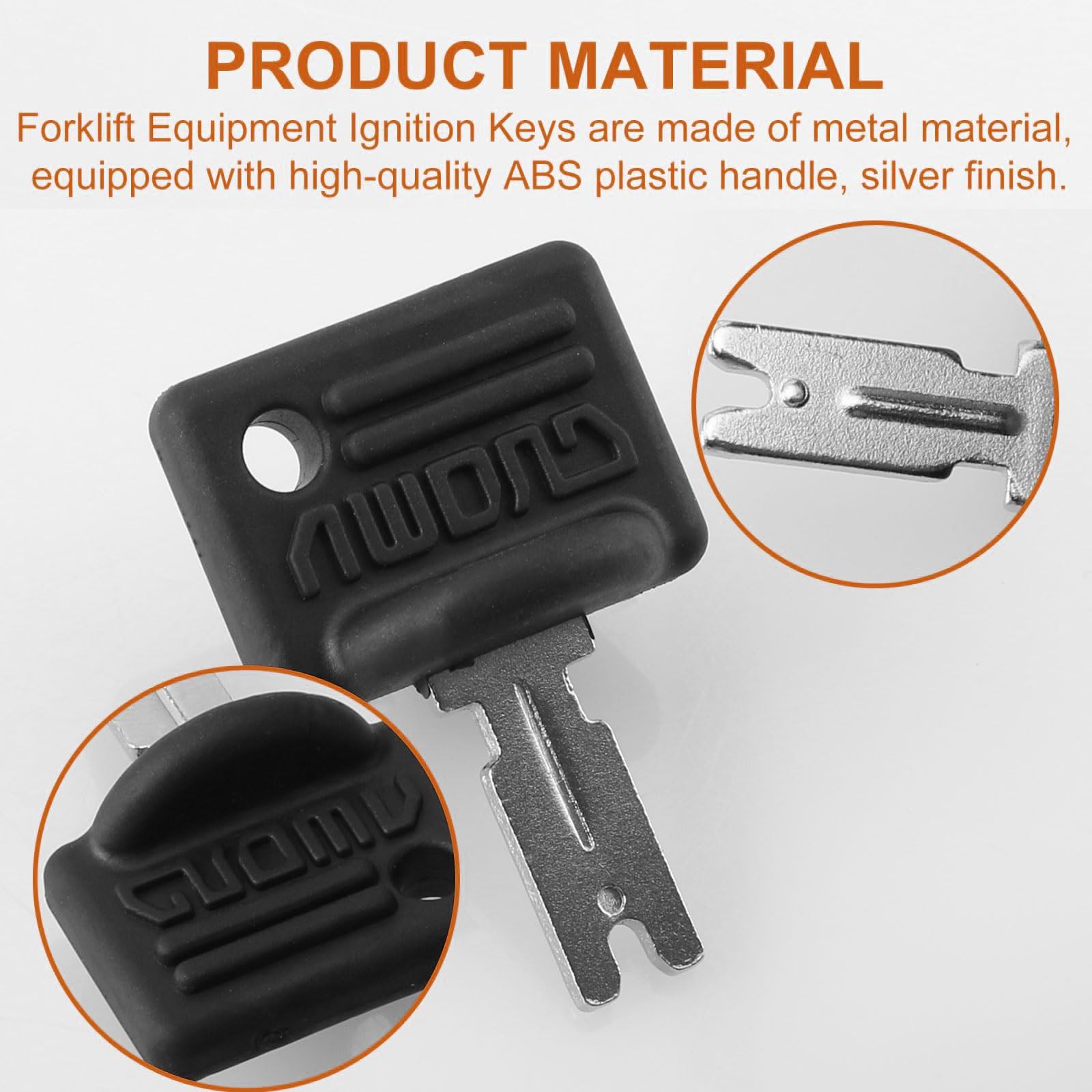 2 PCS Black Forklift Ignition Keys Replacement Fits Hyster S30XL Push Button