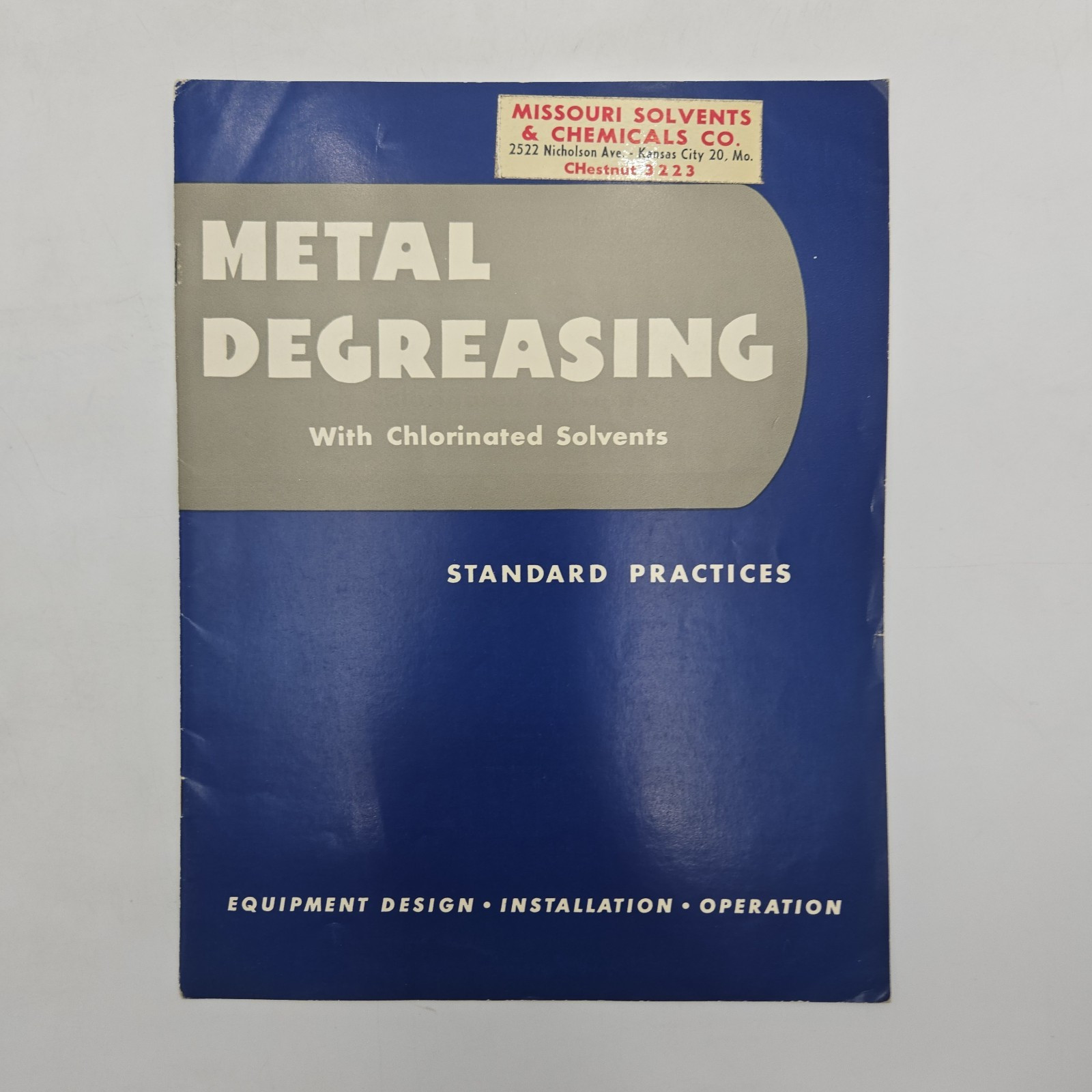 Metal Degreasing w/ Chlorinated Solvents: Standard Practices | DU PONT | Scarce