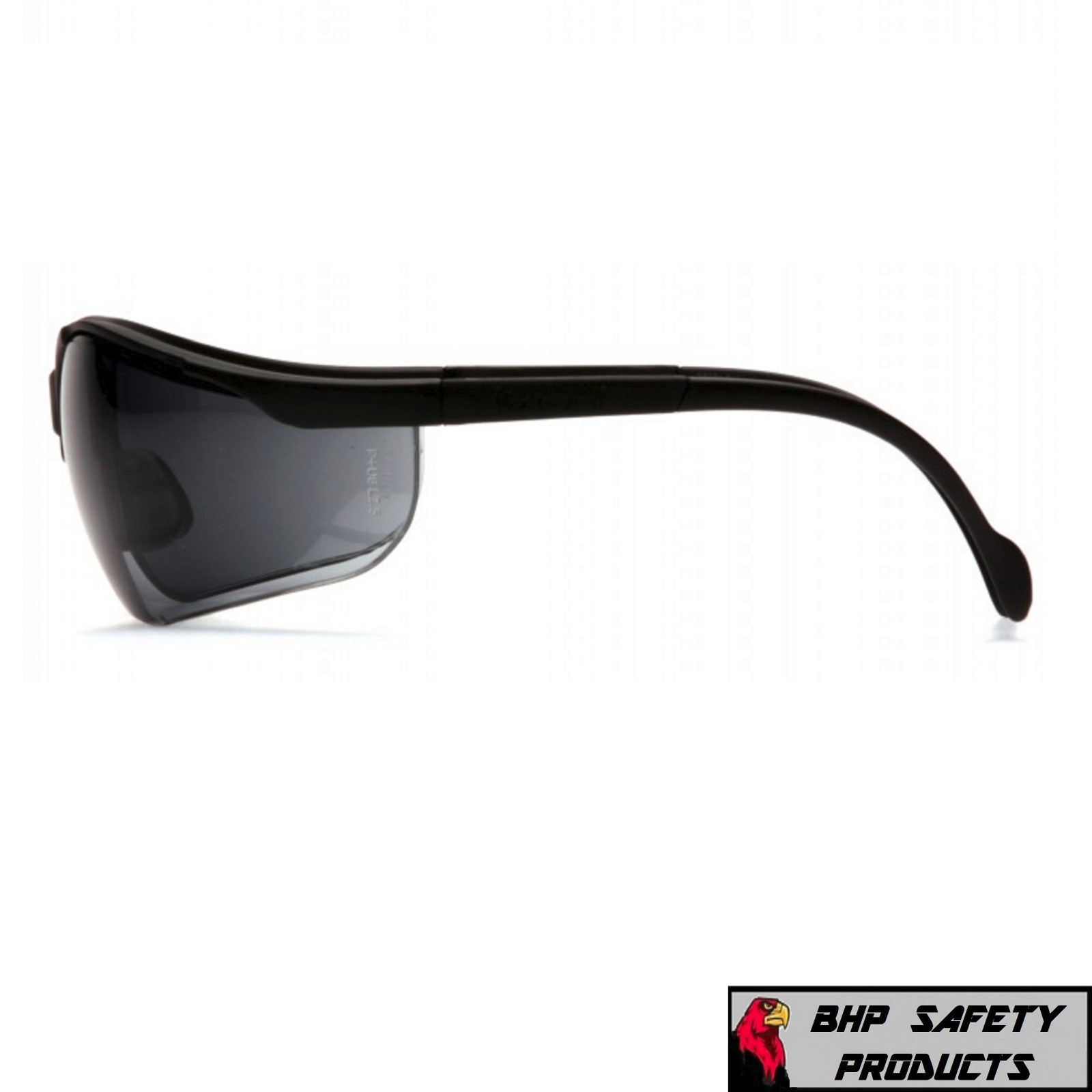 PYRAMEX VENTURE II SAFETY GLASSES BLACK FRAME SMOKE GRAY LENS SB1820S (12 PAIR)