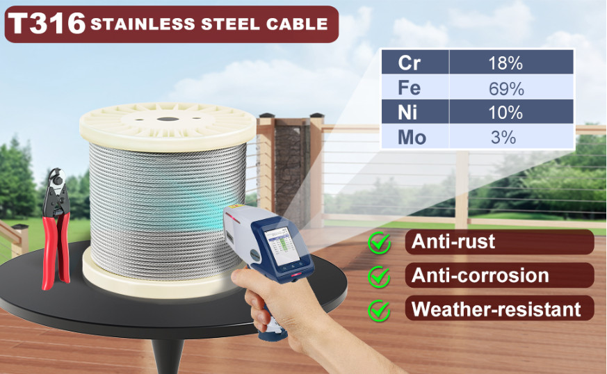 650FT 1/8″ T316 Stainless Steel Cable 7×7 Marine Grade Railing Wire 1800lbs ASTM