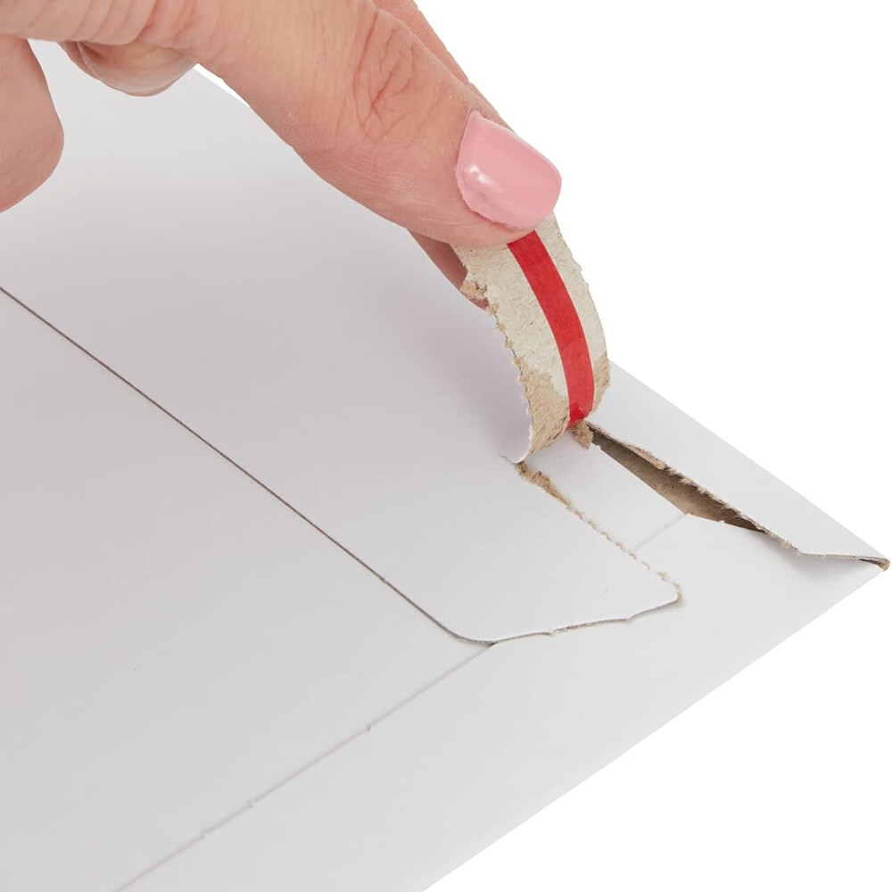 100- 1000 White Flat Photo Mailers Document Envelopes Cardboard Self Seal Mailer