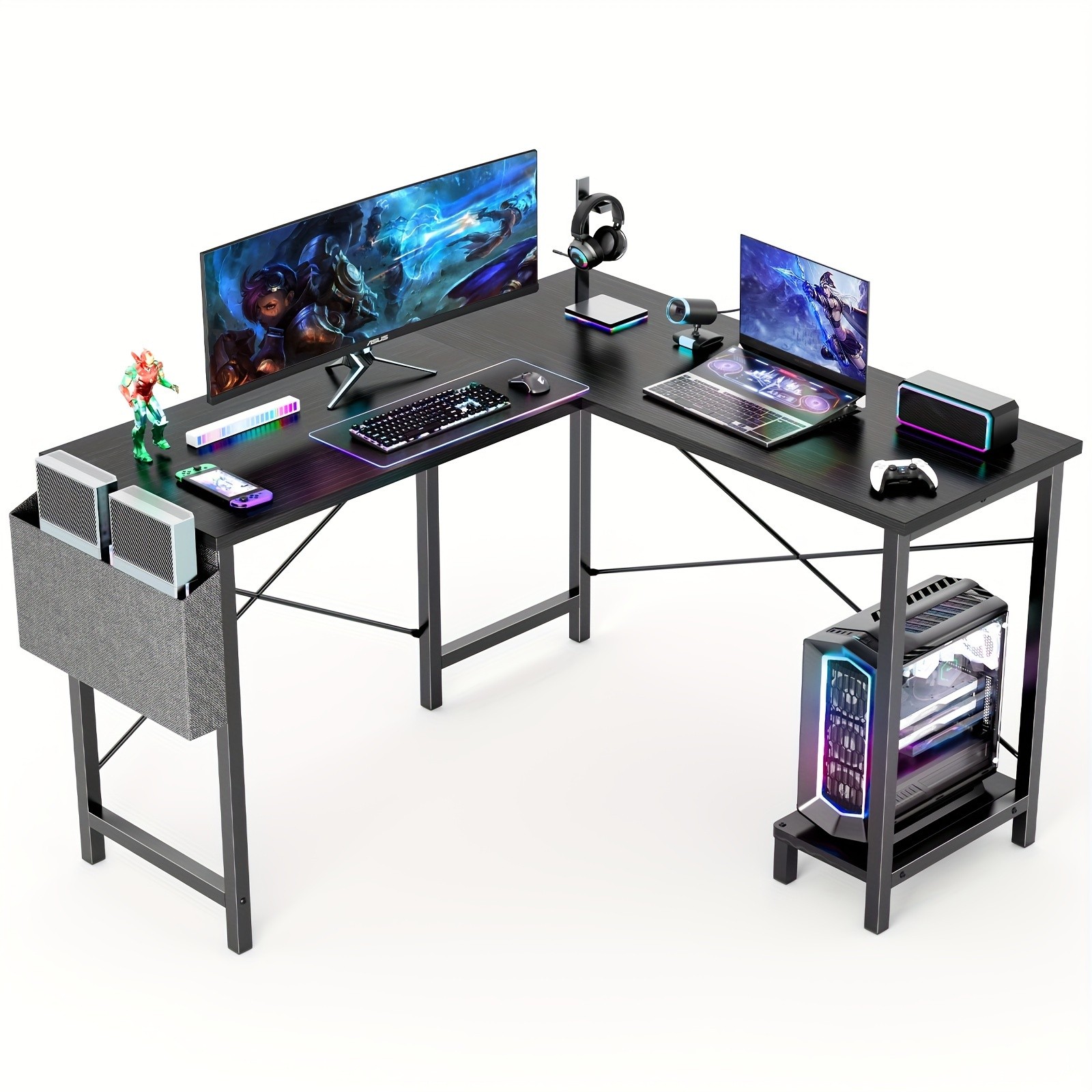 66 Inch Office Shared Space 50Inch L Shaped Computer Desk