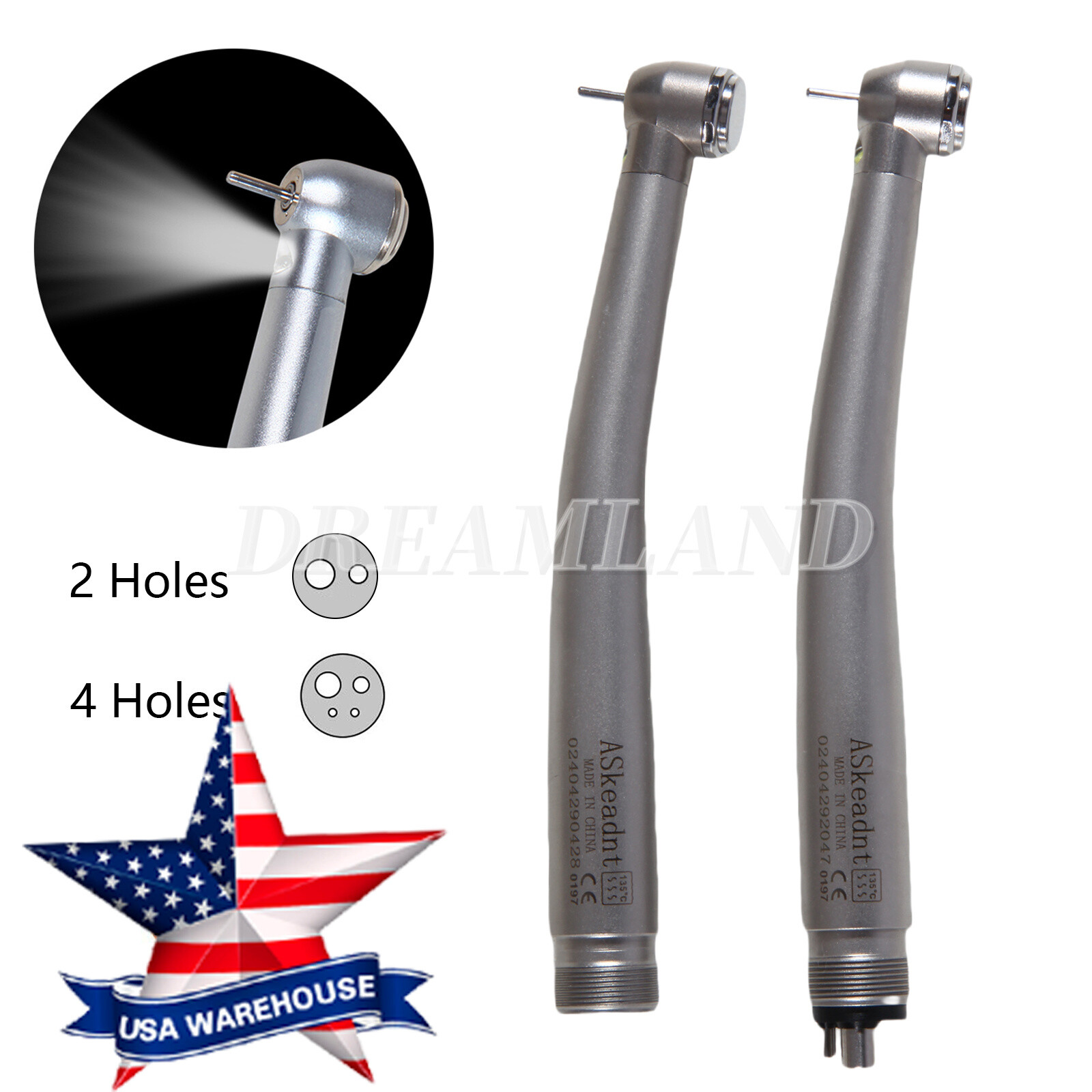 Estilo NSK Dental LUZ LED Pieza de mano de alta velocidad 2/4 Hoyo 3 rociar