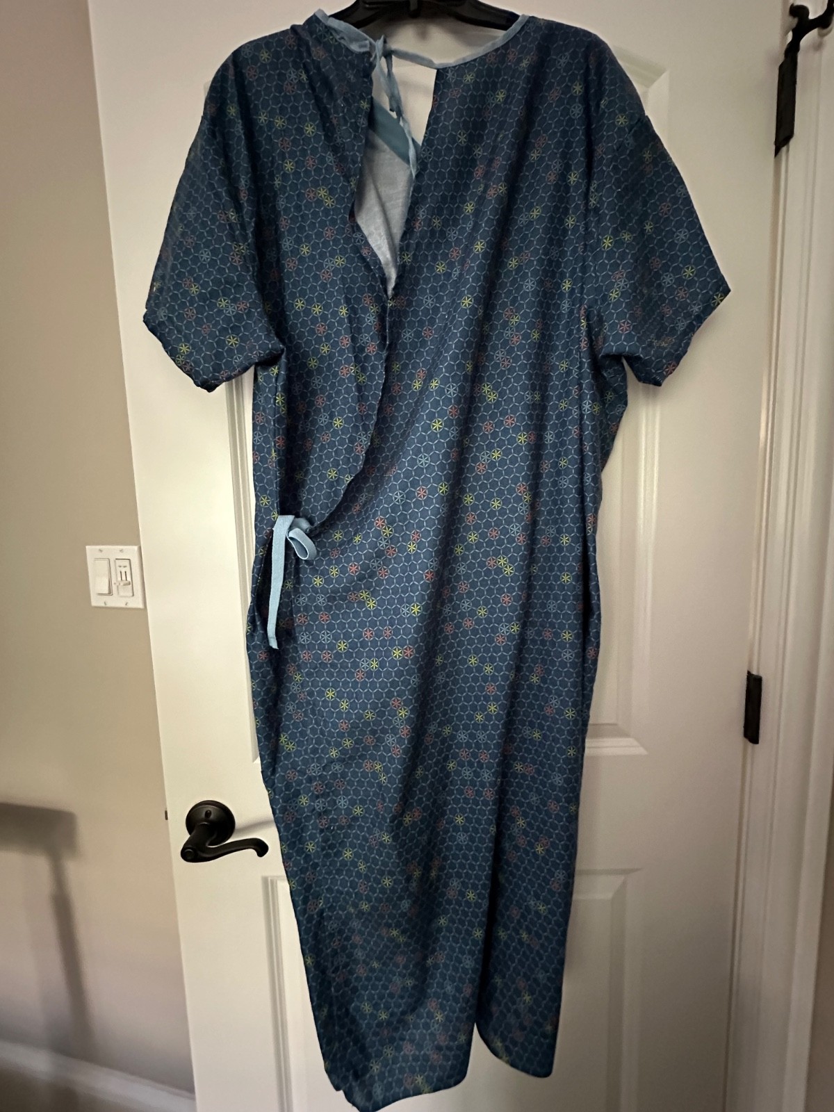 Medline PerforMax Hospital Gown Blue Snap Sleeve IV Patient Gown One Size