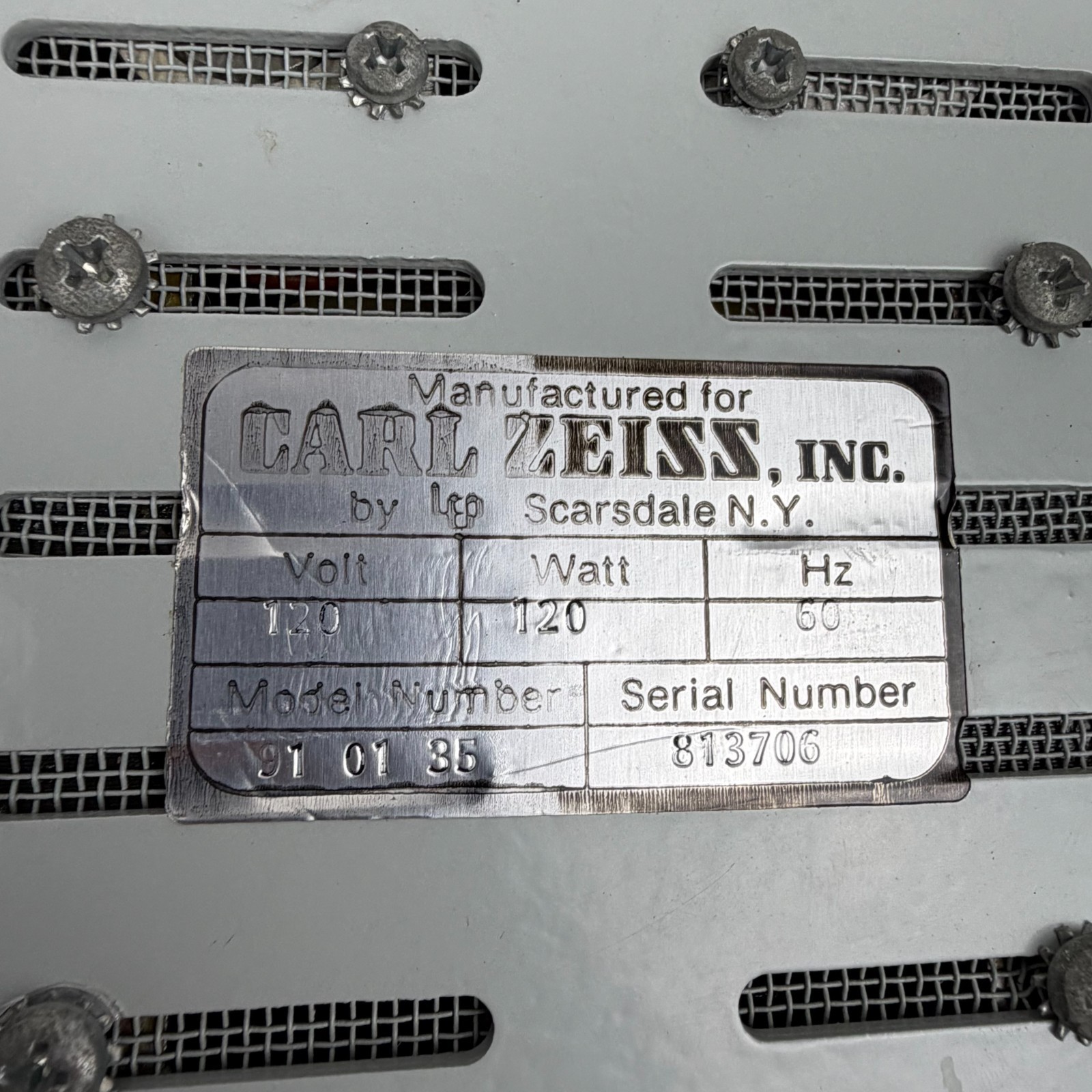 Carl Zeiss Model 010135 Arc Lamp Power Supply 50W HBO 75W XBO 120V 60Hz