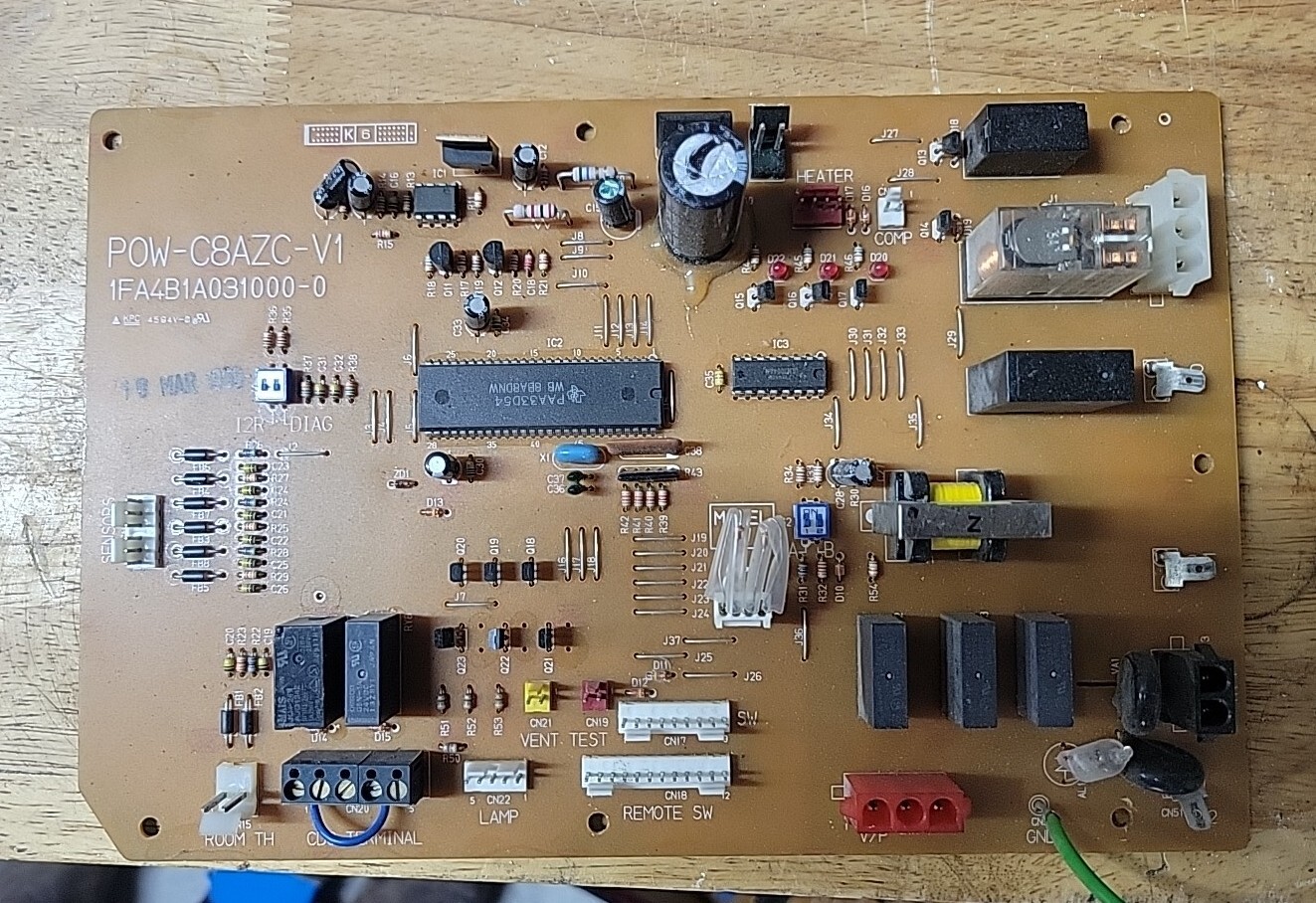 Ptac Control Board Pow-c8azc-v1 Pcb 1fa4b1a031000-0