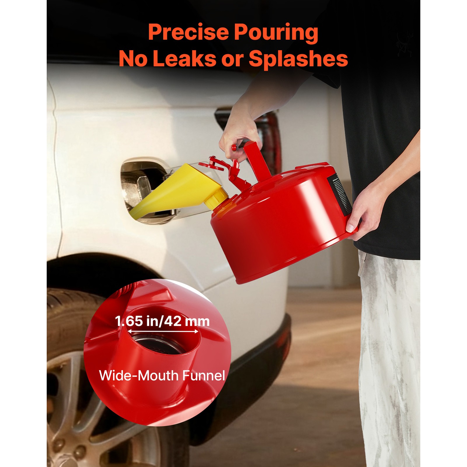 Uimoso 2.5 Gallon Red Safety Gas Can with Flame Arrester and Funnel