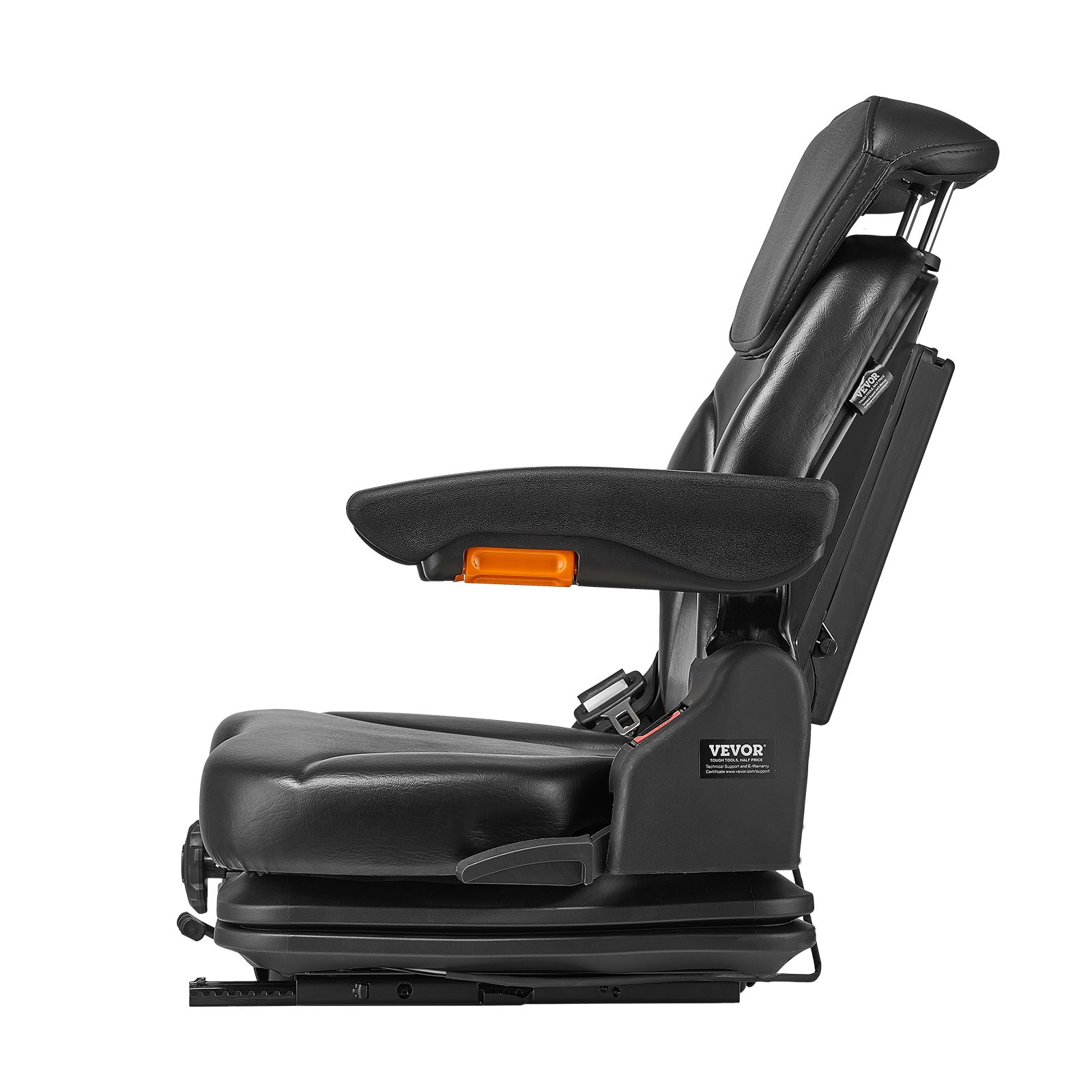 VEVOR Forklift Seat Fold Down Tractor Suspension Seat Adjustable Back & Headrest